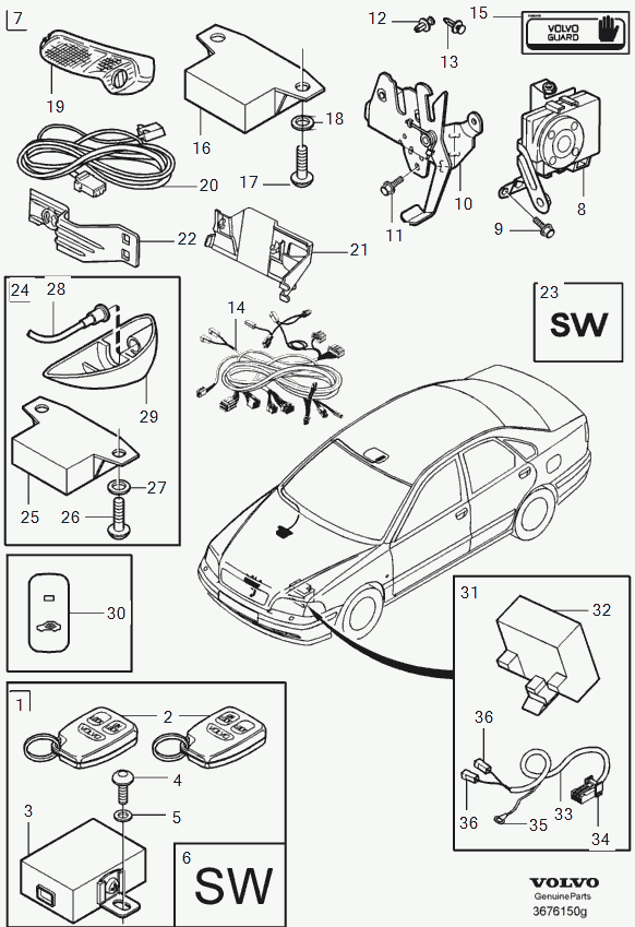 Volvo 30857610 - Корпус передатчика, центральный замок parts5.com