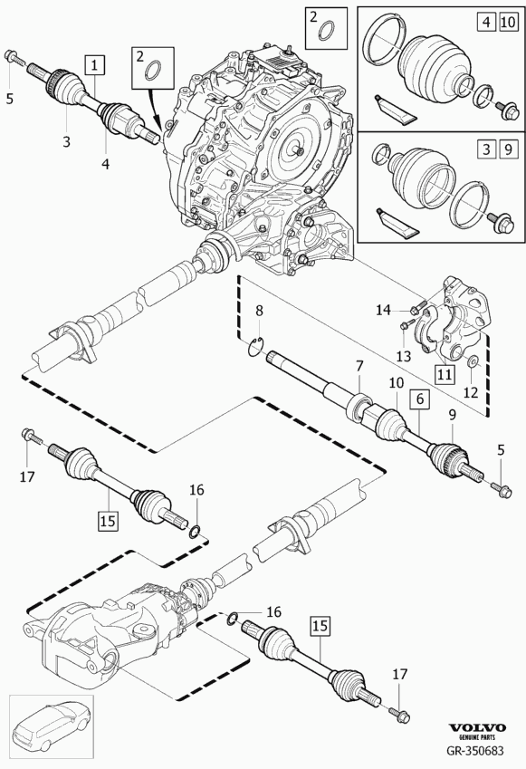 Volvo 36001191 - Приводной вал parts5.com