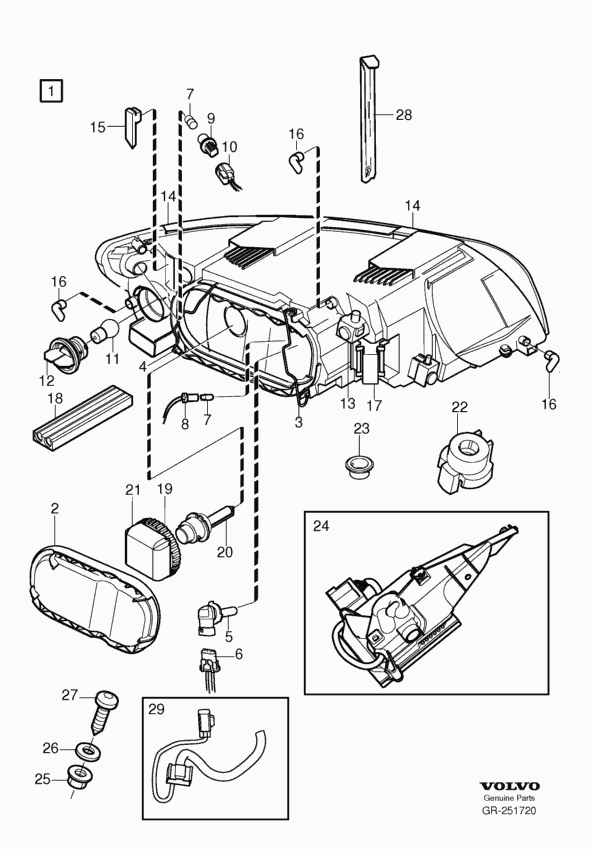 Volvo 983581 - Лампа накаливания, фара дальнего света parts5.com