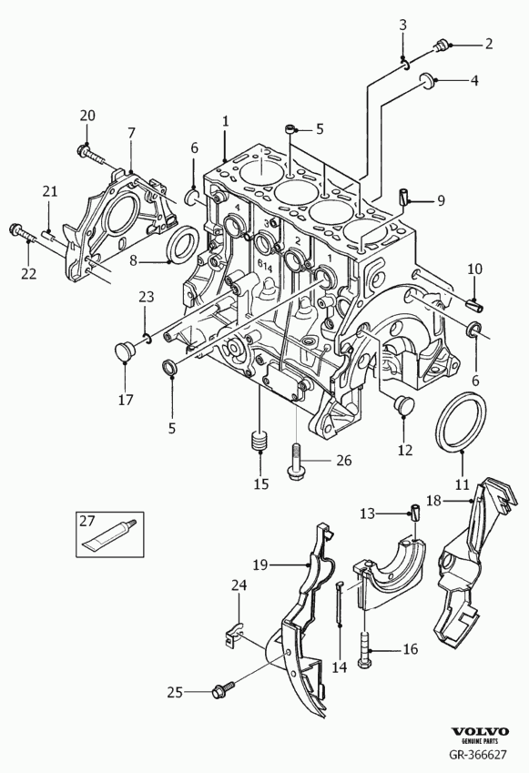 Volvo 30 725 003 - Уплотняющее кольцо, коленчатый вал parts5.com