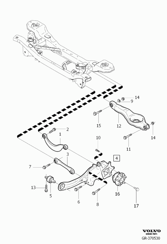 Volvo 30683045 - Fastening Bolts, control arm parts5.com