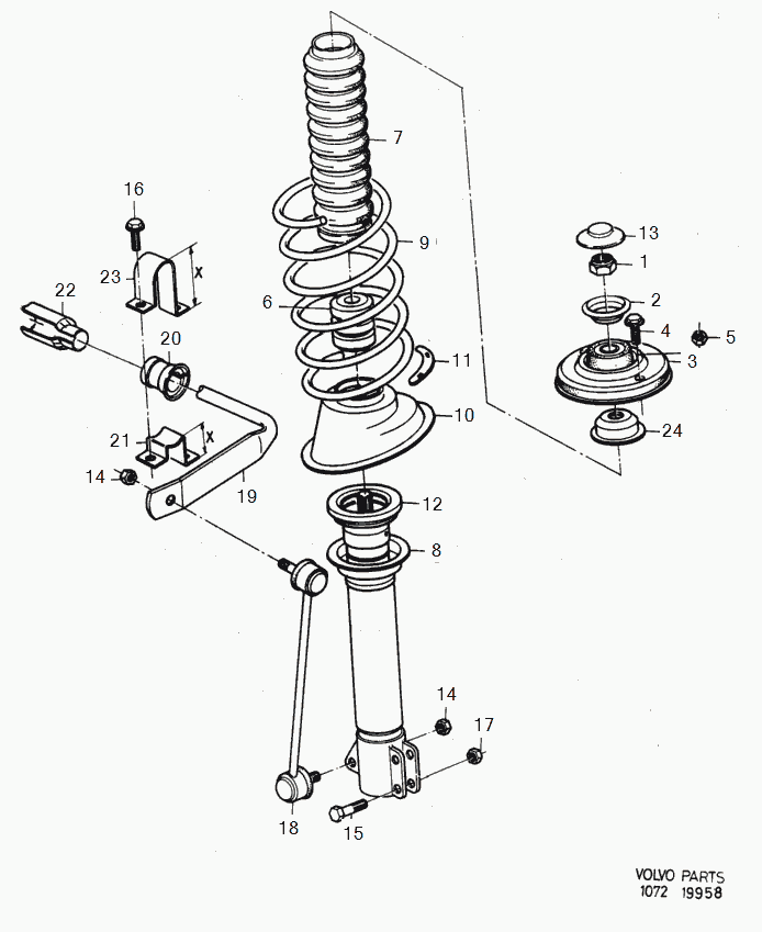 Volvo 3411070 - Подшипник качения, опора стойки амортизатора parts5.com