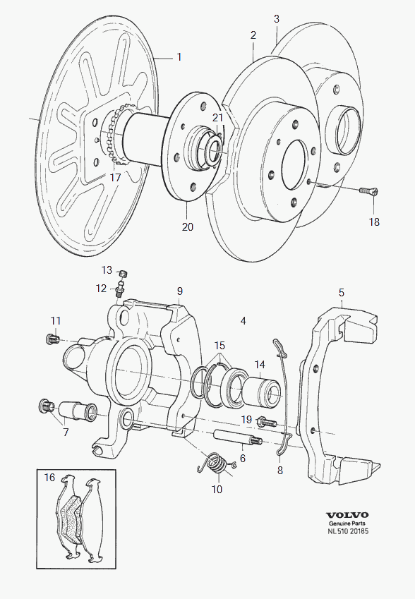 Volvo 3342533 - Ремкомплект, тормозной суппорт parts5.com