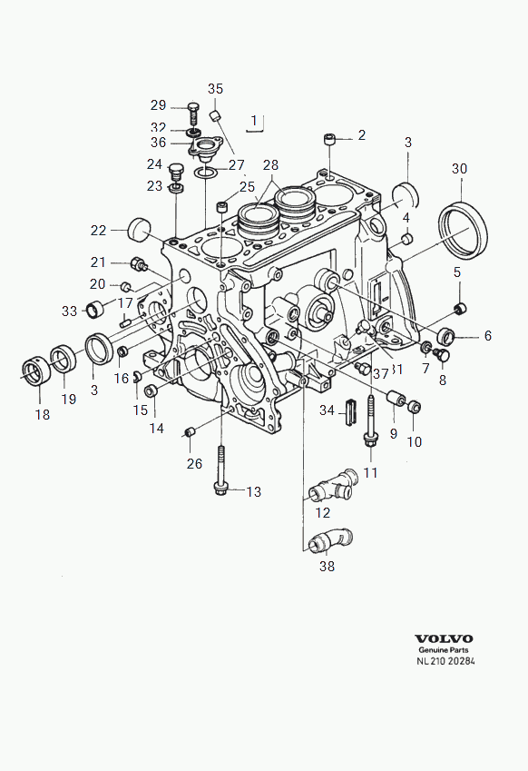 Volvo 3287542 - Уплотняющее кольцо, коленчатый вал parts5.com