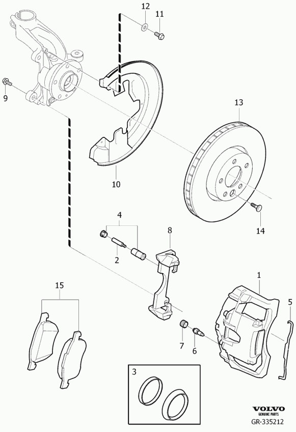 Volvo 30671544 - Ремкомплект, тормозной суппорт parts5.com