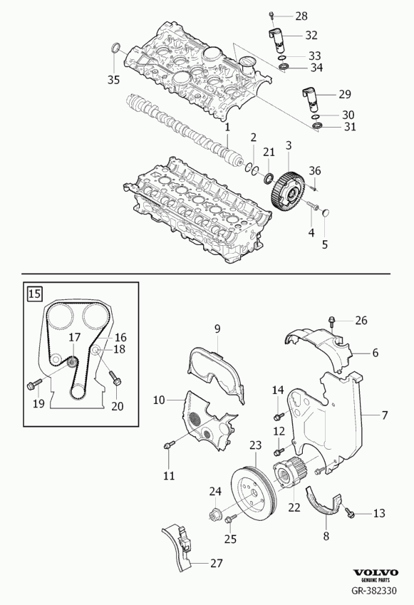 Volvo 3 073 172 7 - Комплект ремня ГРМ parts5.com