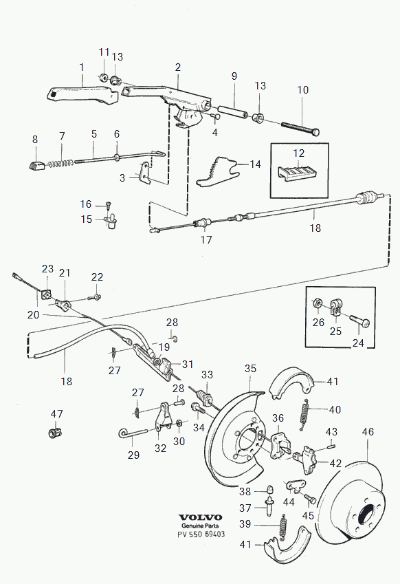 Volvo 1229785 - Тросик, cтояночный тормоз parts5.com