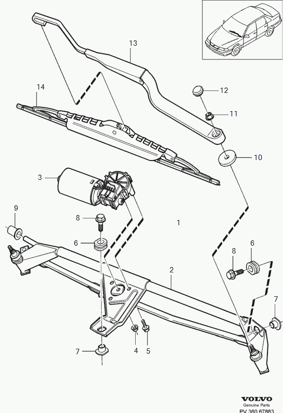 Volvo 31276592 - Щетка стеклоочистителя parts5.com