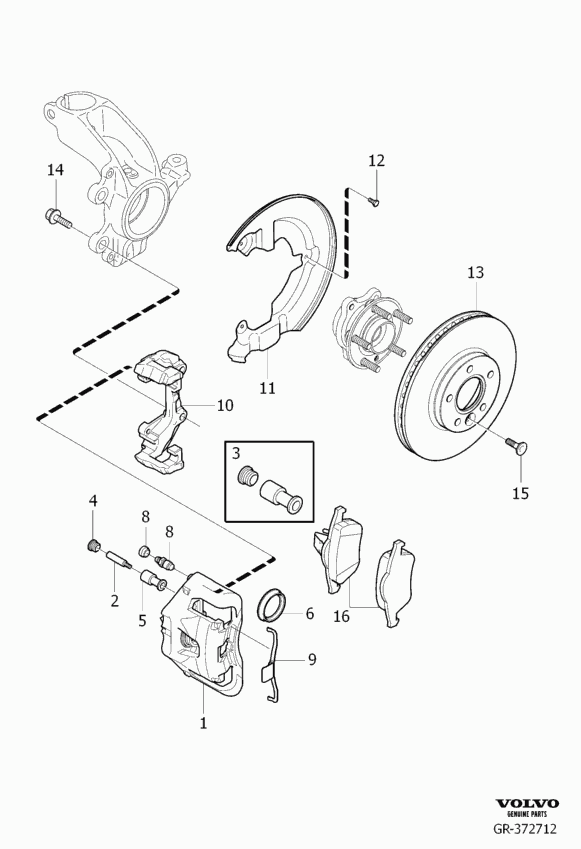 Volvo 30742029 - Тормозные колодки, дисковые, комплект parts5.com