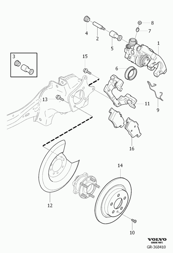 Volvo 31341327 - Тормозные колодки, дисковые, комплект parts5.com