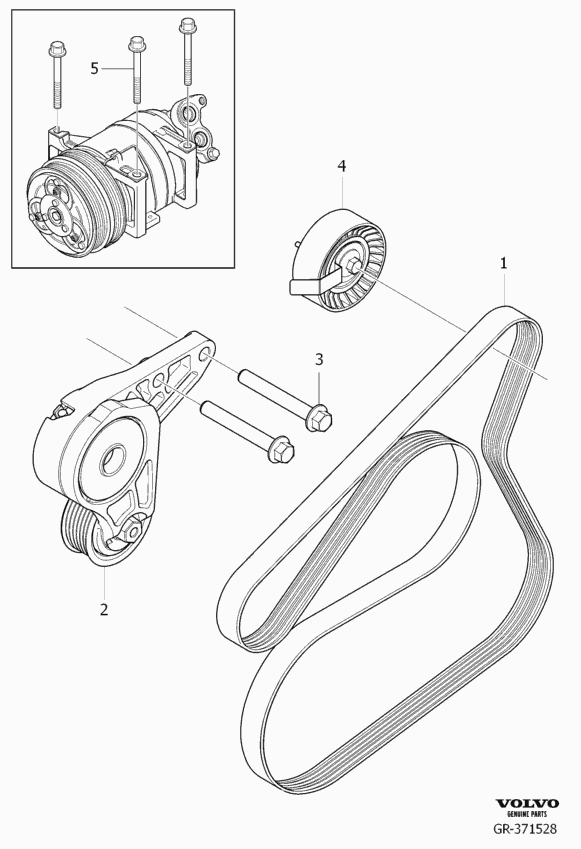 Volvo 31330157 - V-Ribbed Belt parts5.com