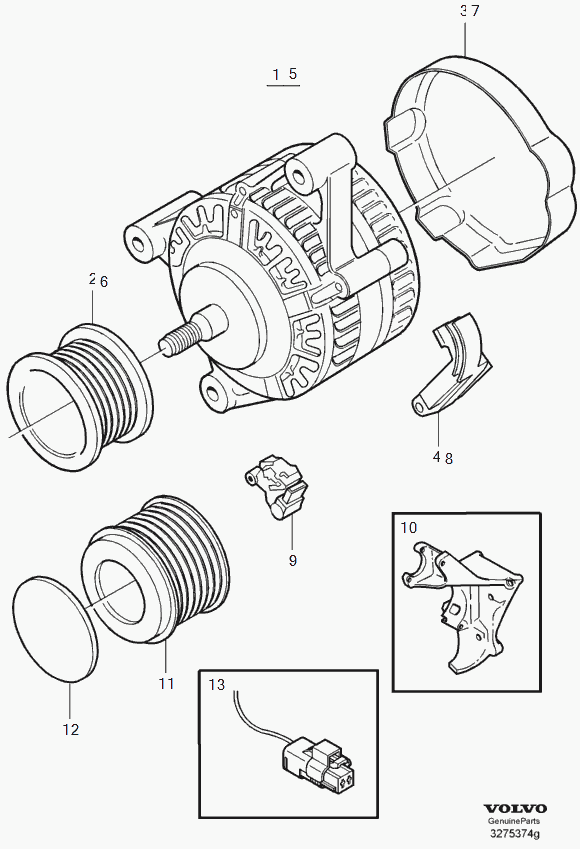 Volvo 36002231 - Генератор parts5.com