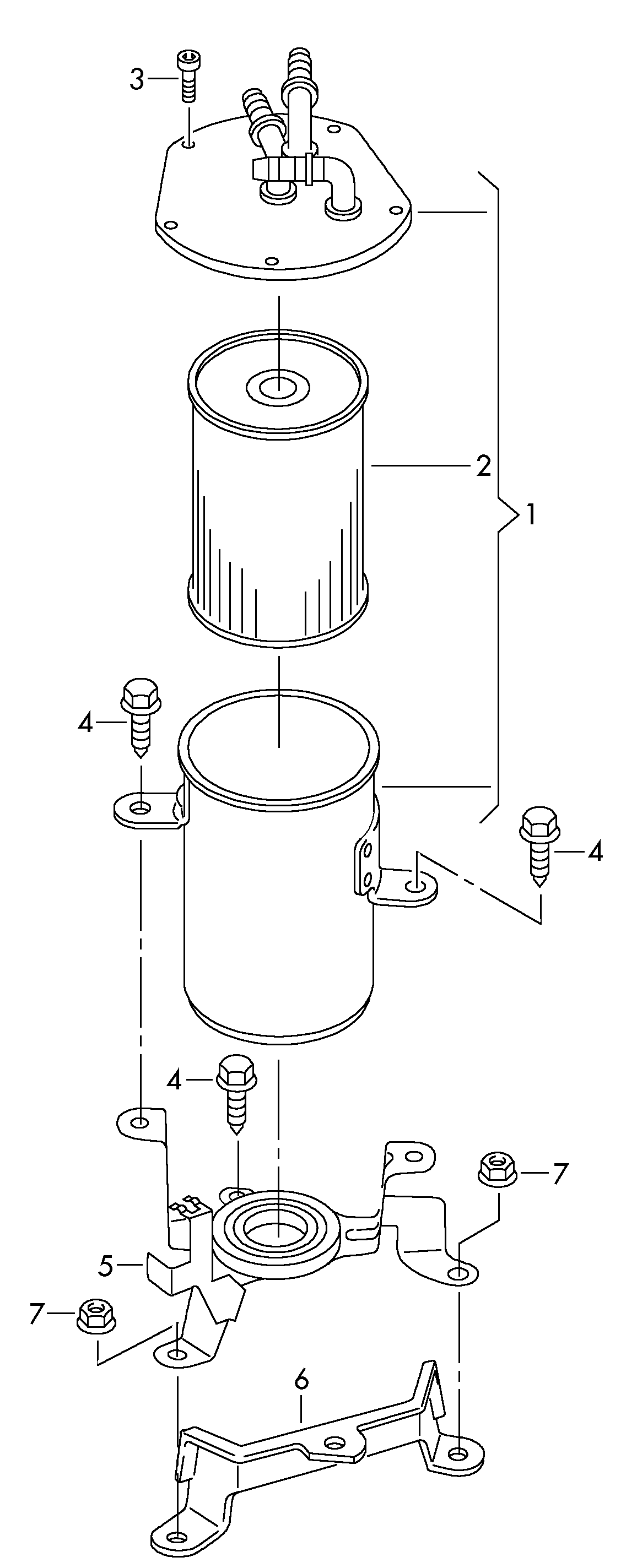 VW 7P6127401 - Топливный фильтр parts5.com