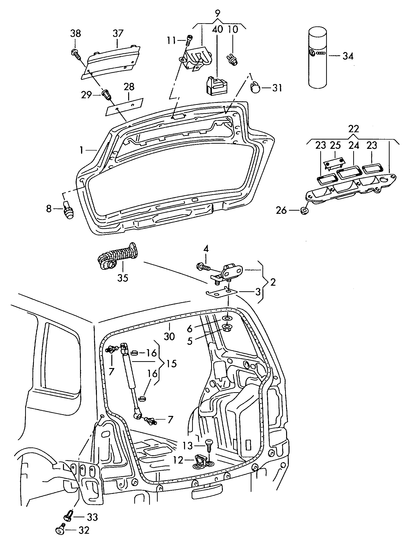 VW 1T0827025L - Заслонка багажника / помещения для груза parts5.com