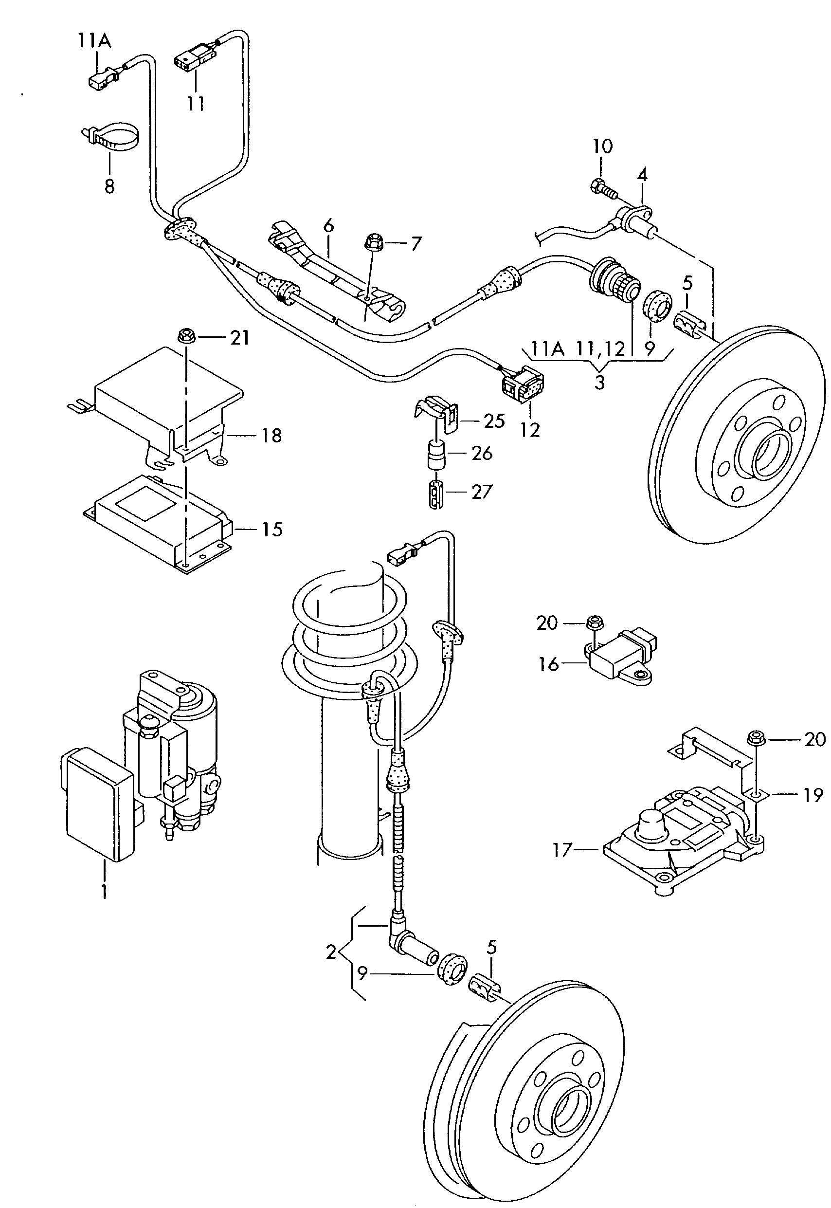 VW 3B0 927 807 B - Датчик ABS, частота вращения колеса parts5.com