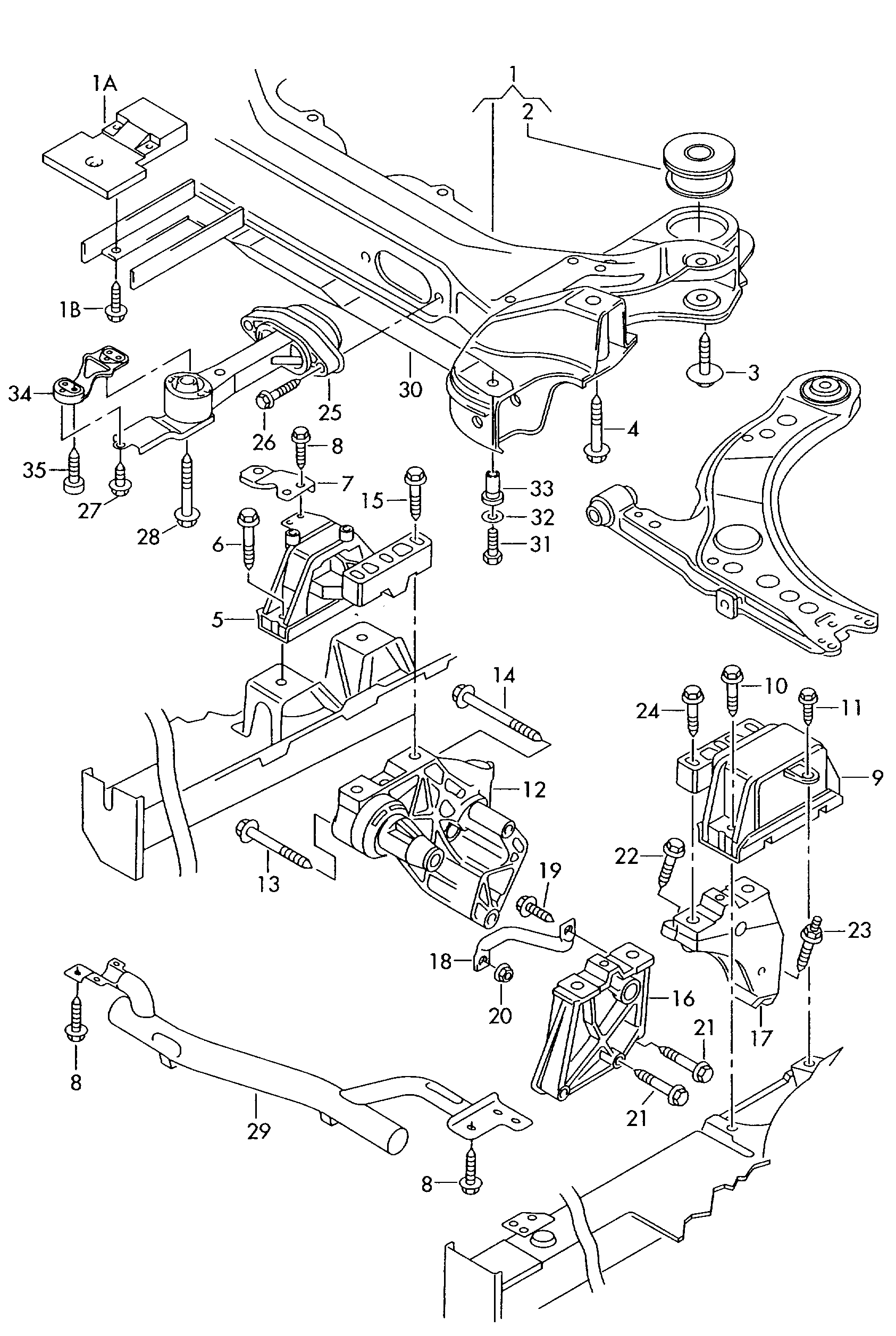 VAG 1J0 199 851R - Подушка, опора, подвеска двигателя parts5.com