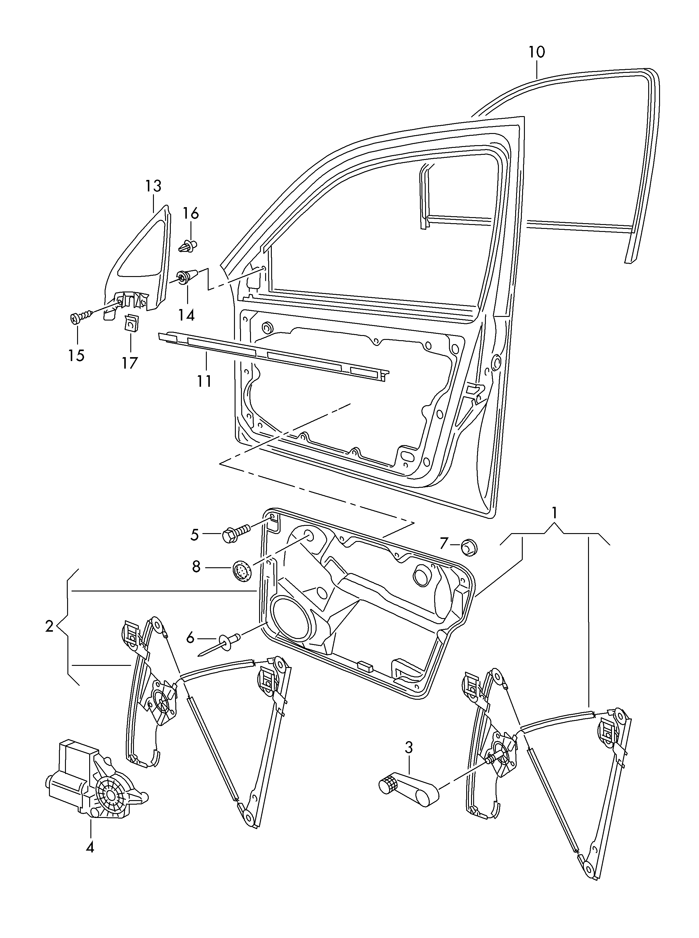 Skoda 1J4837461H - Стеклоподъемник parts5.com