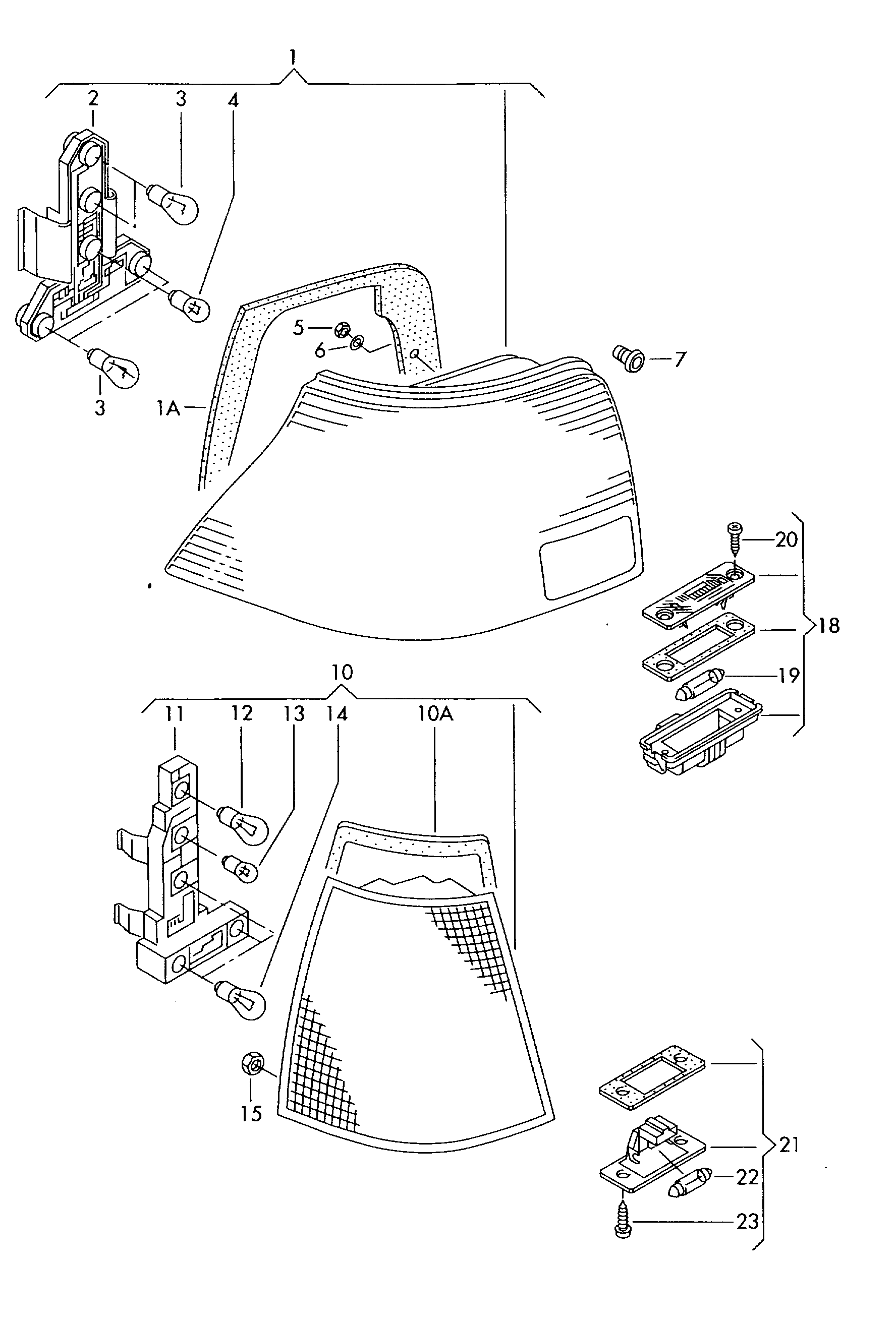 Skoda 1J5 943 021 - Фонарь освещения номерного знака parts5.com