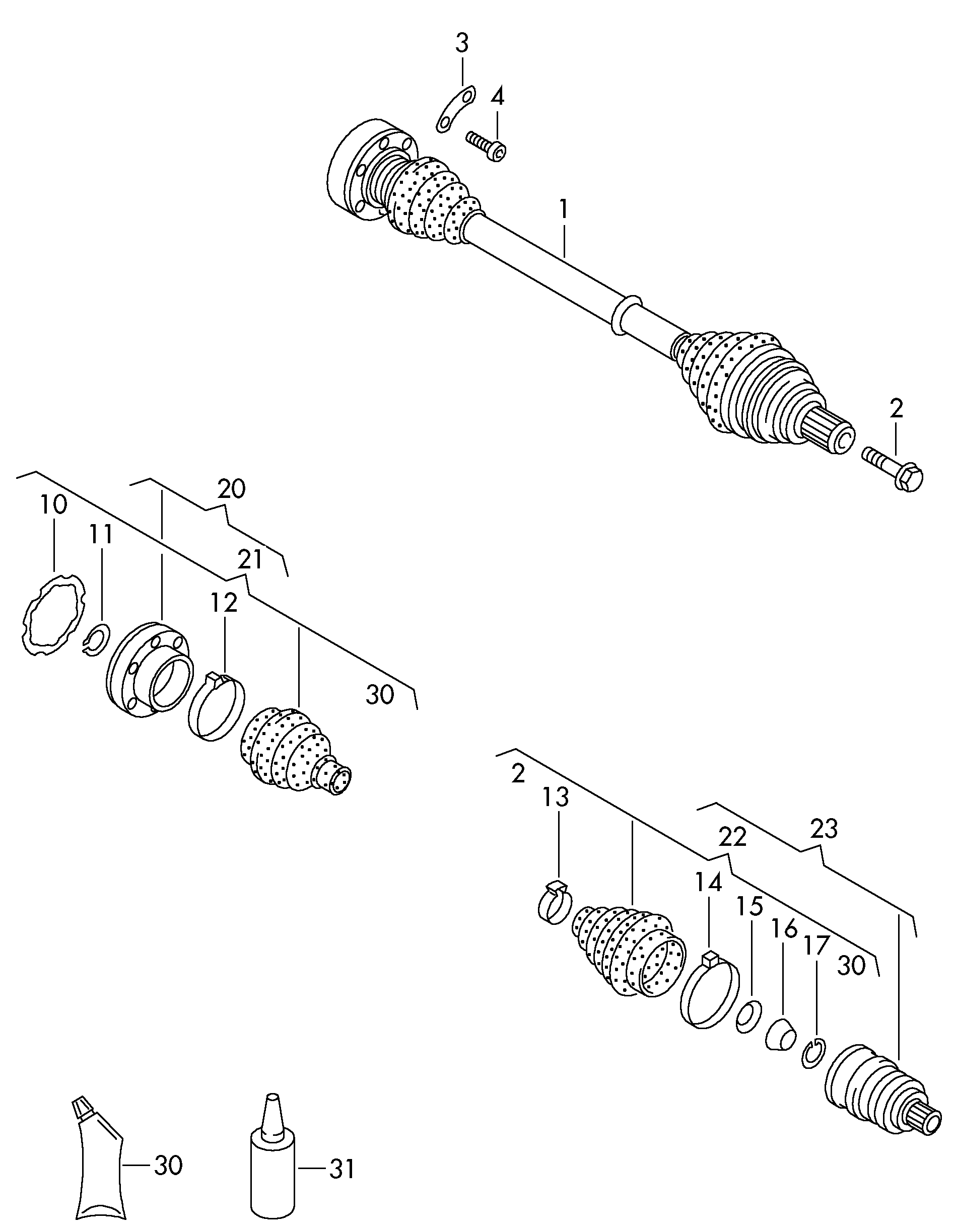 VW 701 407 449 BX - Приводной вал parts5.com