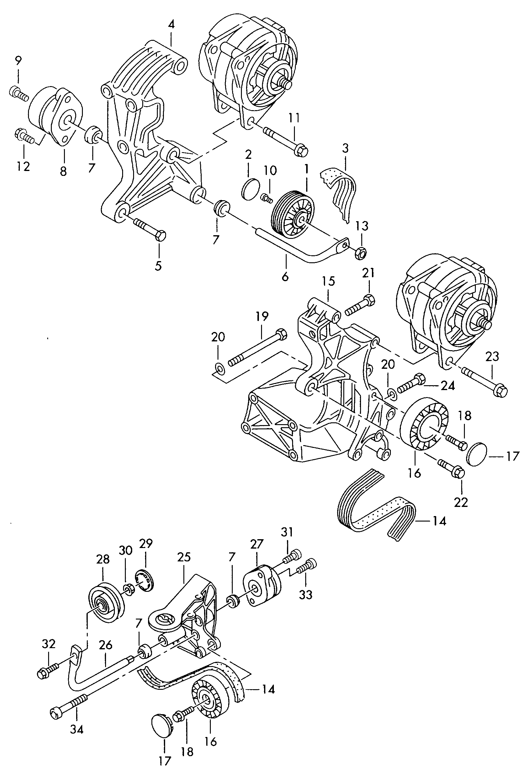 Skoda 028 903 315 R - Натяжитель, поликлиновый ремень parts5.com