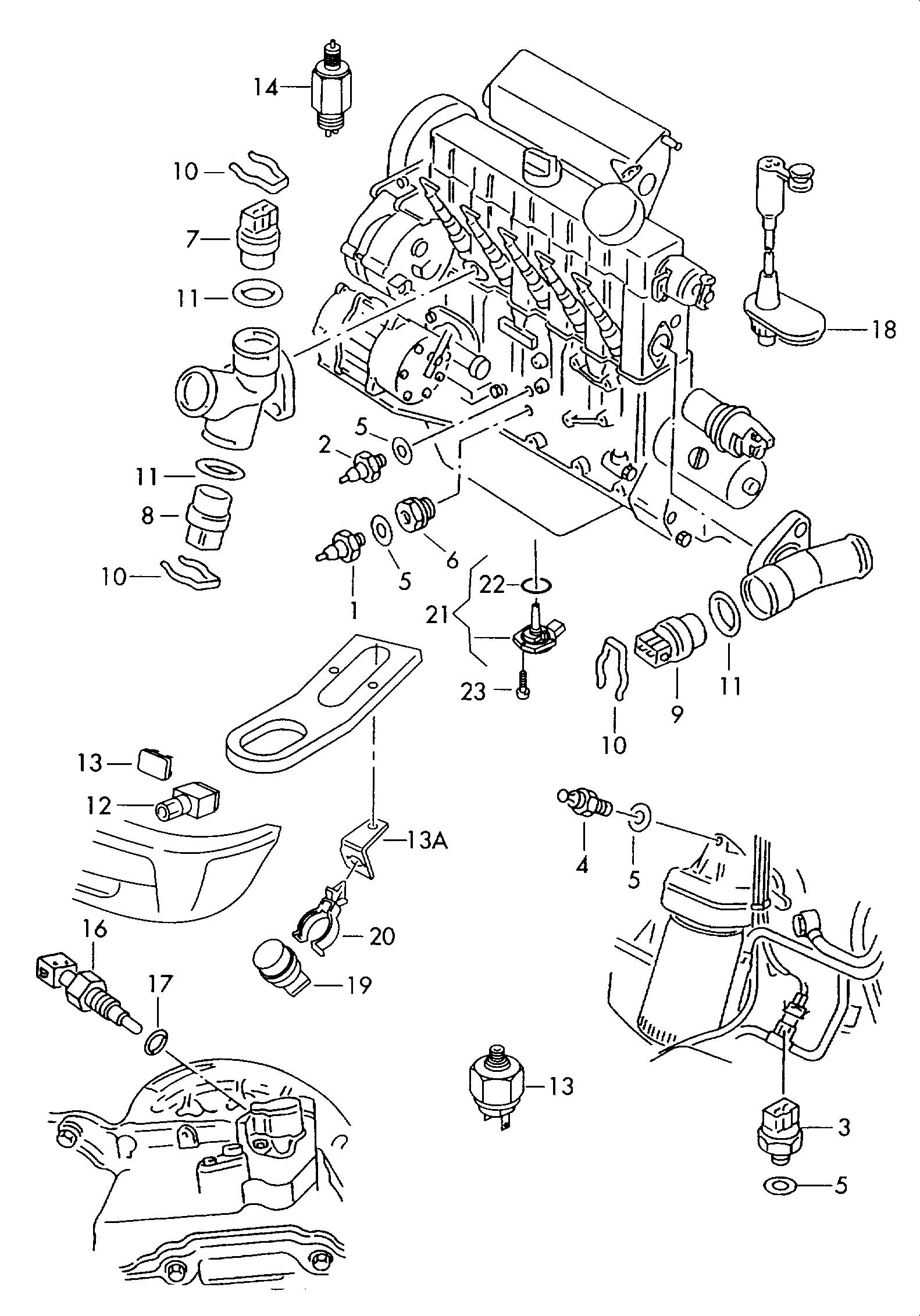 AUDI 701 919 369 E - Датчик, температура охлаждающей жидкости parts5.com