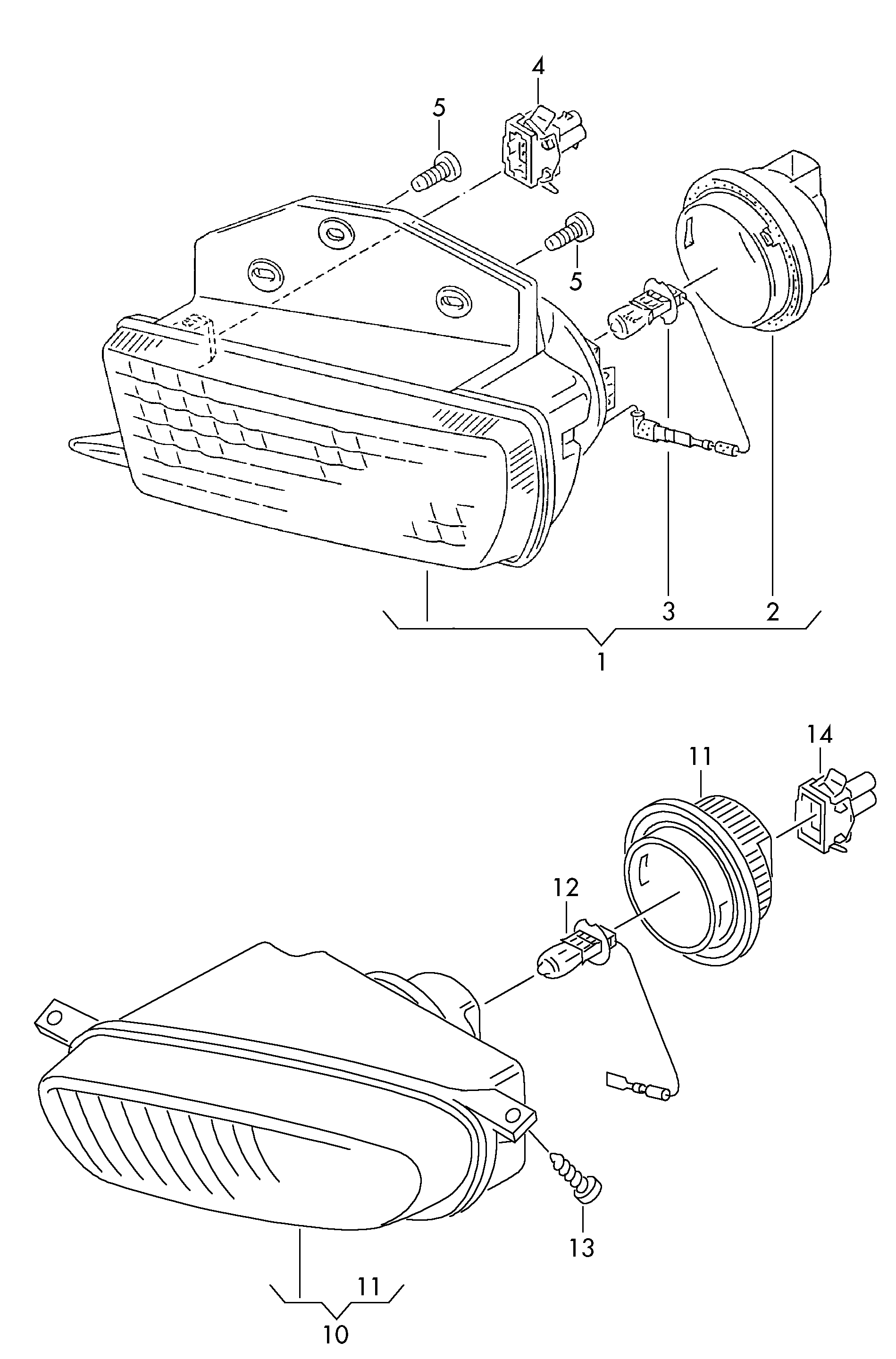 VW 701941699D - Противотуманная фара parts5.com