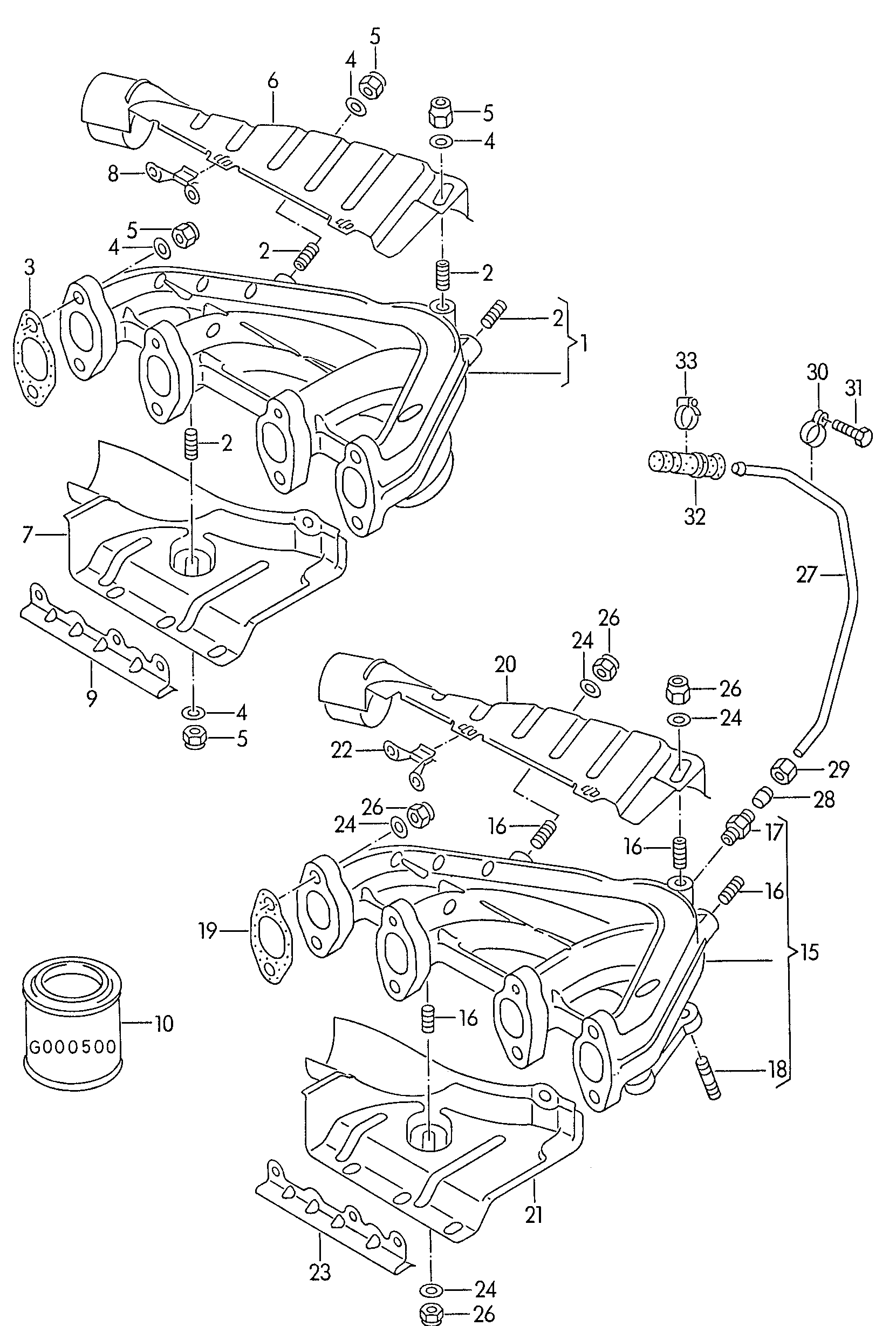 AUDI 028 129 589 B - Прокладка, выпускной коллектор parts5.com