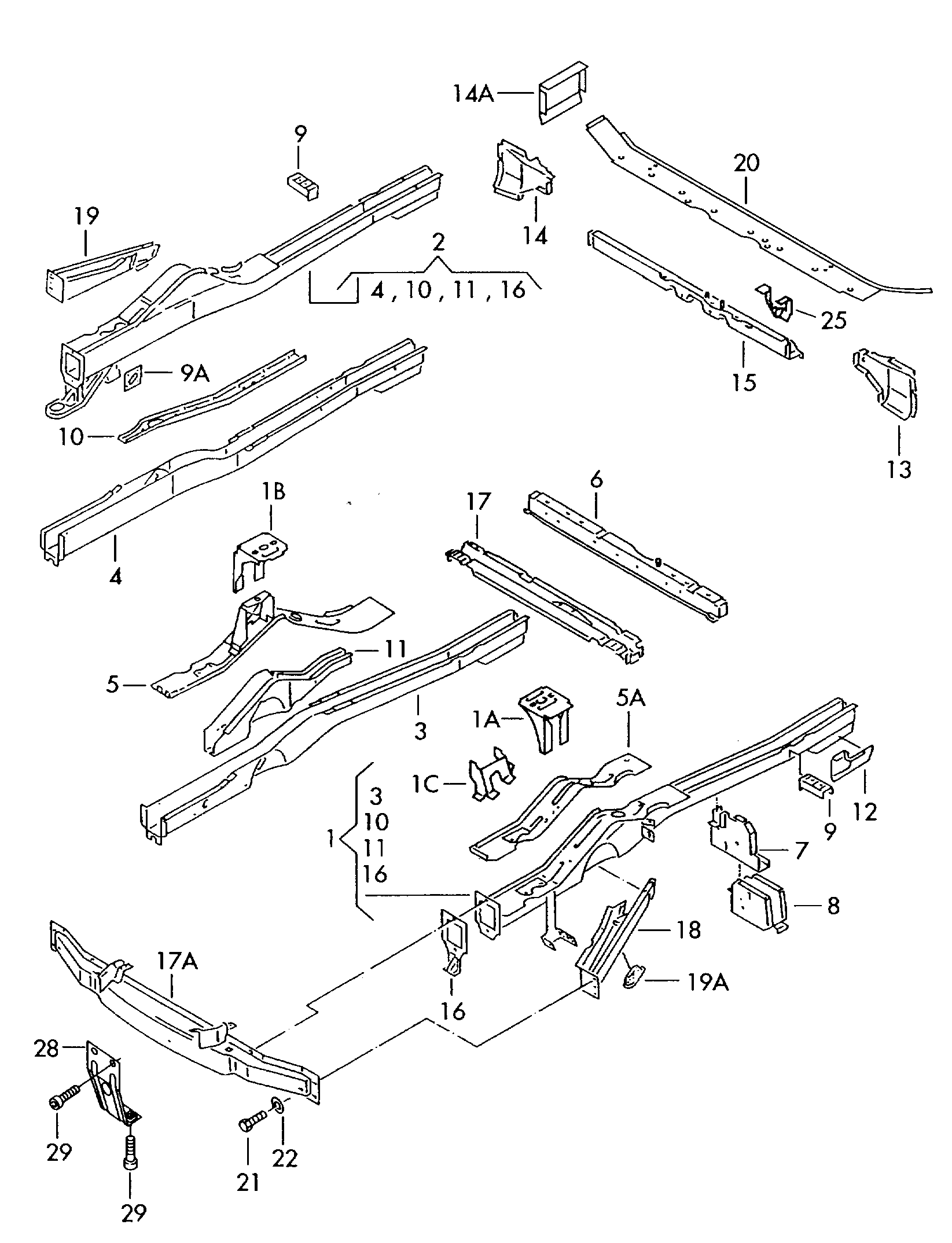 VAG 7D0805591 - Супорт радиатора, передняя планка parts5.com