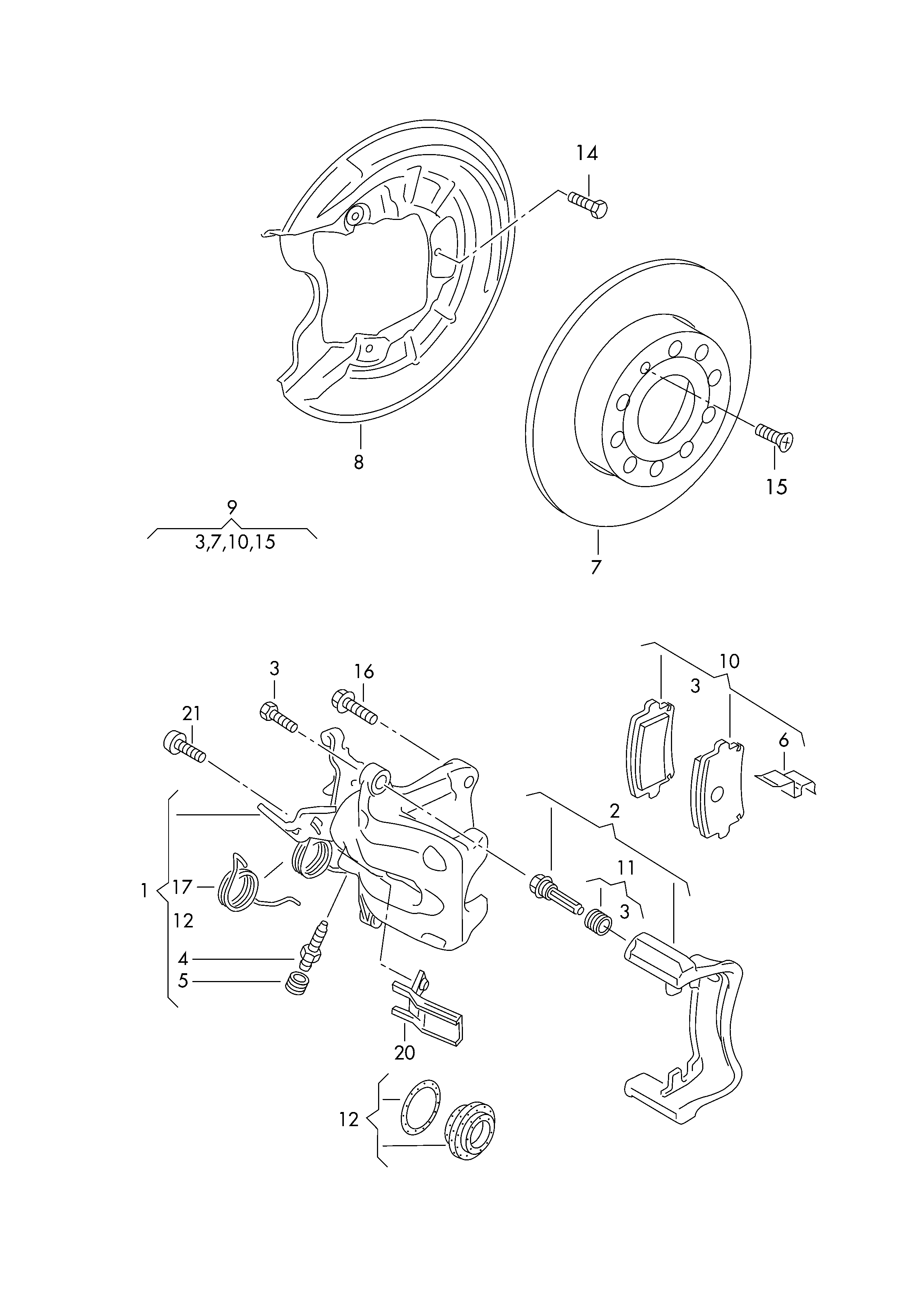 VW 8P0098601L - Brake Set, disc brakes parts5.com