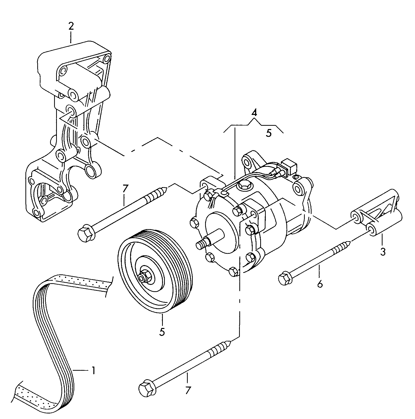 VW 7D0820805E - Compressor, air conditioning parts5.com