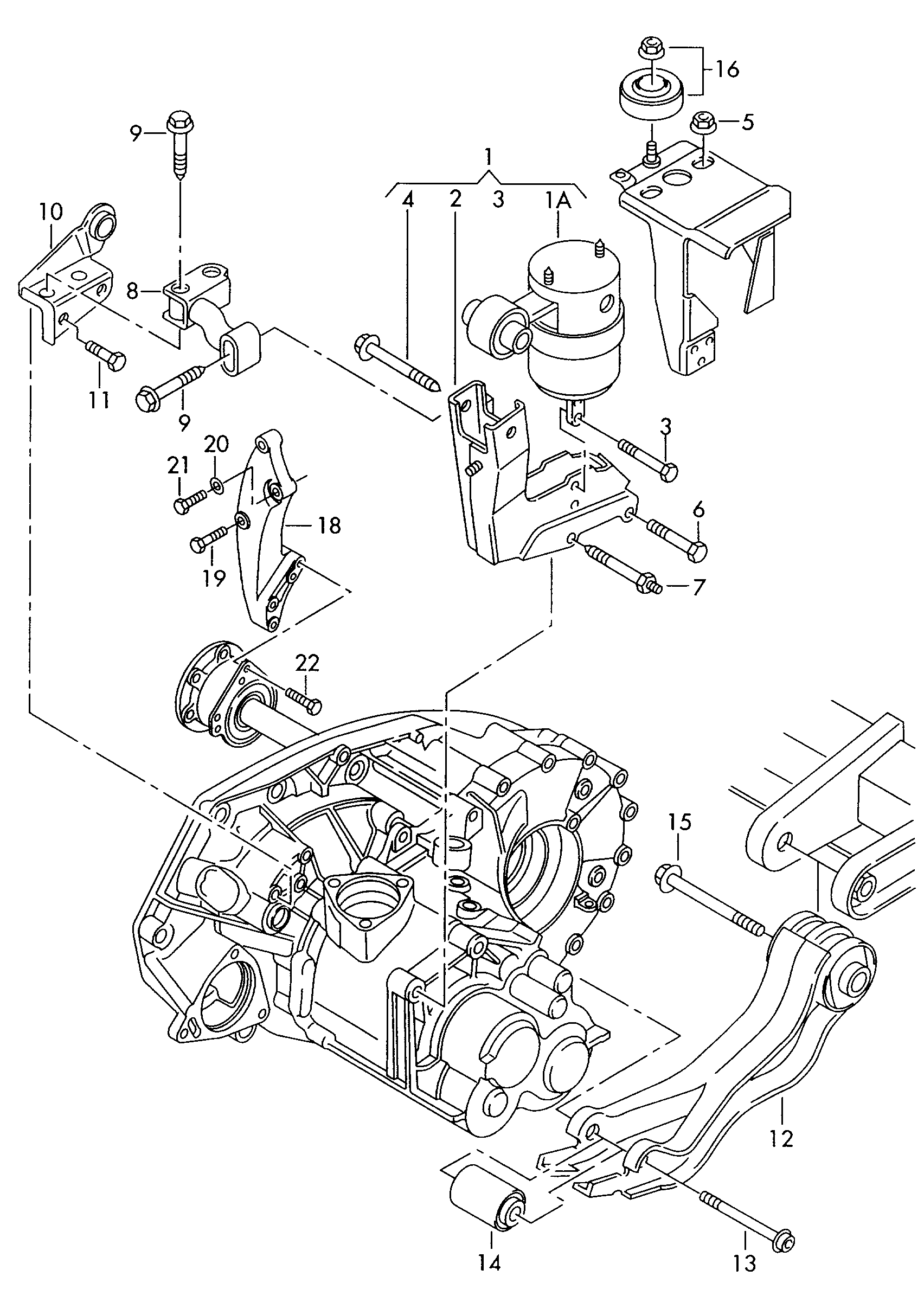 VAG 7D0 399 207 B - Подвеска, ступенчатая коробка передач parts5.com