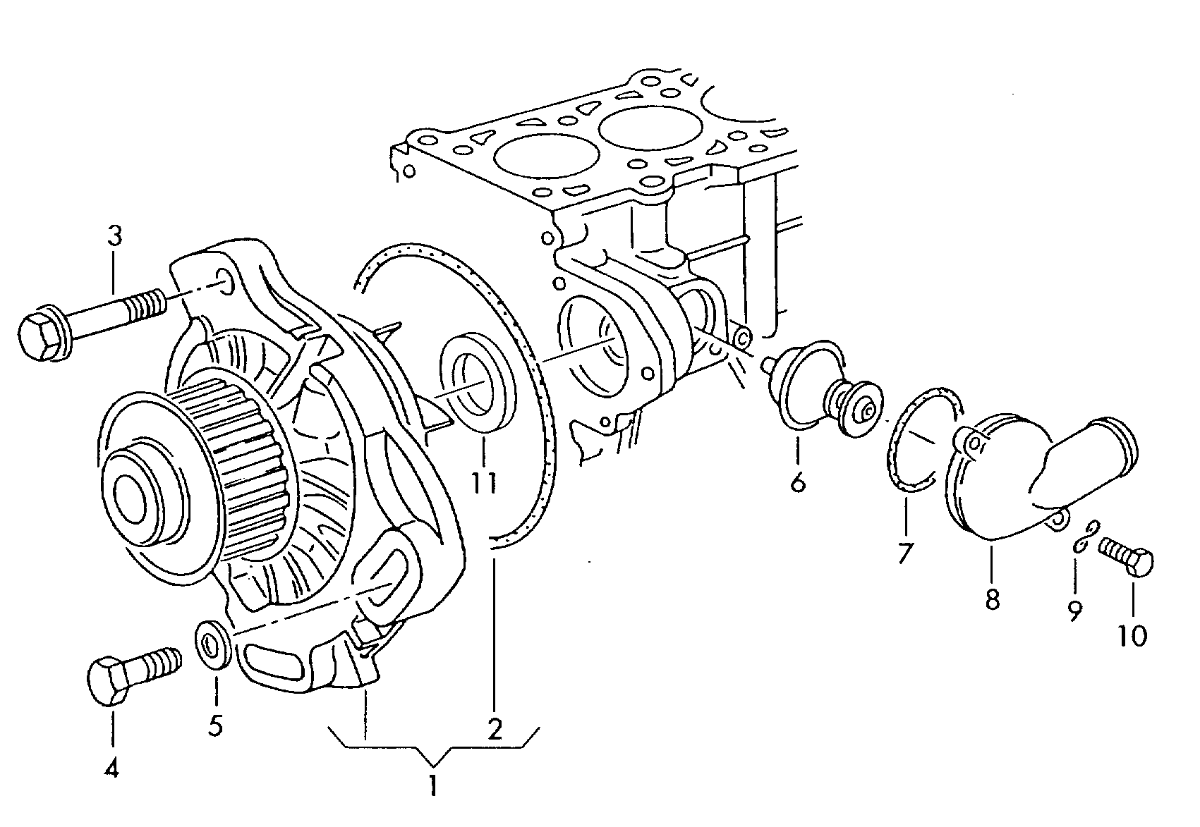 CUPRA 074121005N - Coolant pump with sealing ring parts5.com