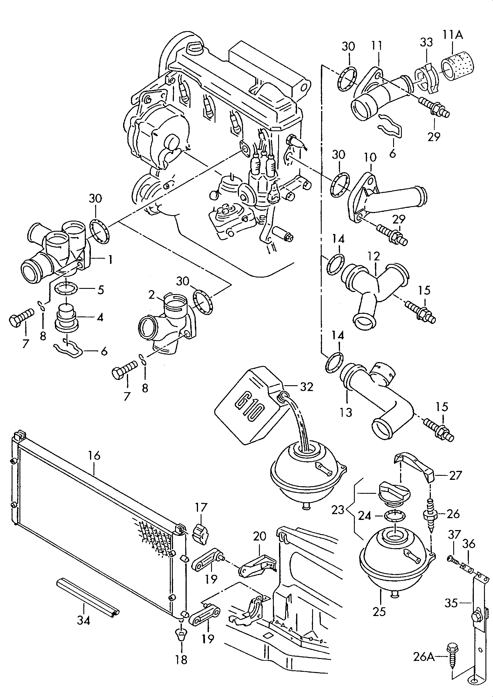 VAG 037 121 132B - Трубка охлаждающей жидкости parts5.com