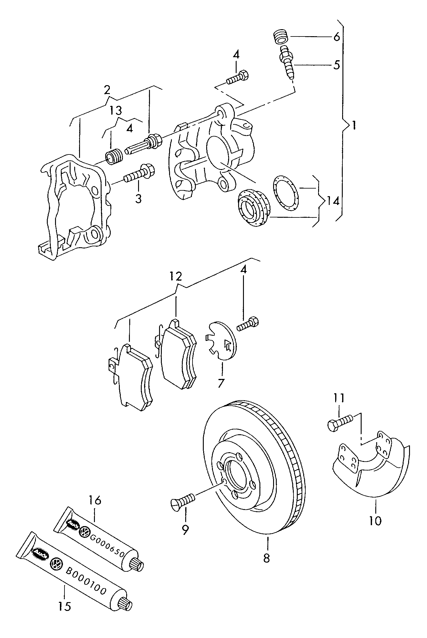 VW 1HM698151A - Тормозные колодки, дисковые, комплект parts5.com