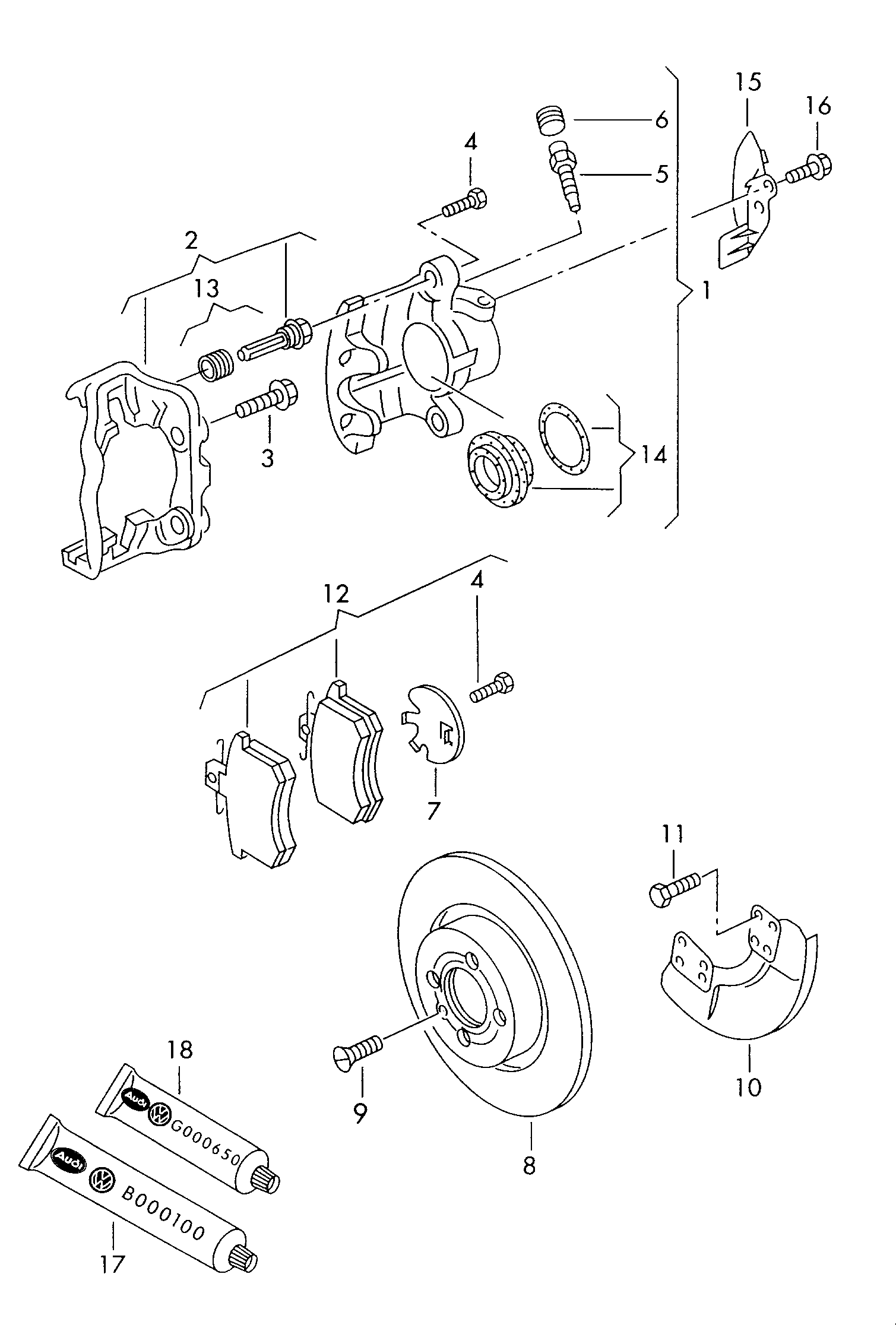 AUDI 357698151B - Тормозные колодки, дисковые, комплект parts5.com