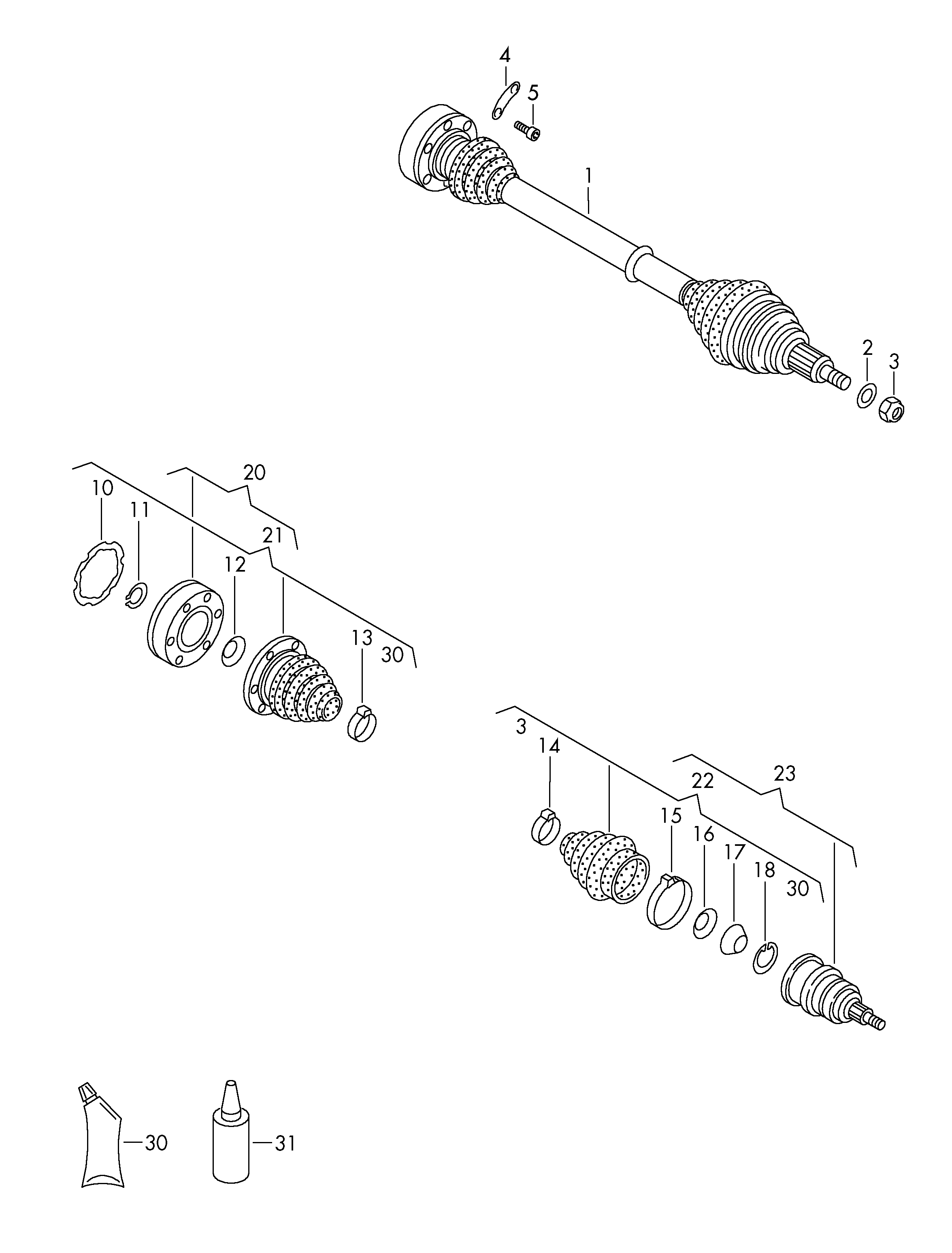 Seat JZW 498 350 AX - Шарнирный комплект, ШРУС, приводной вал parts5.com