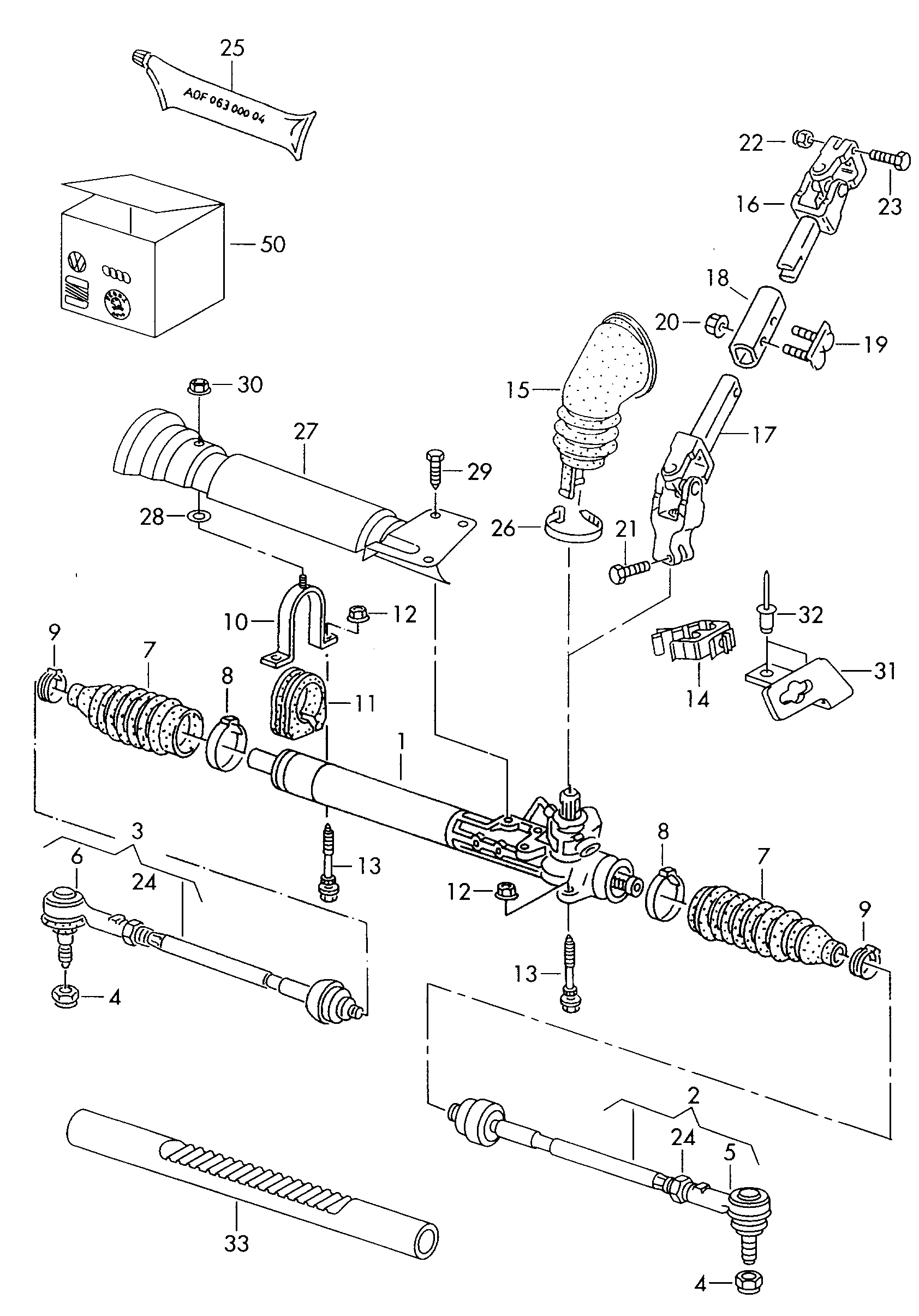 Skoda 1H0 422 804 - Поперечная рулевая тяга parts5.com