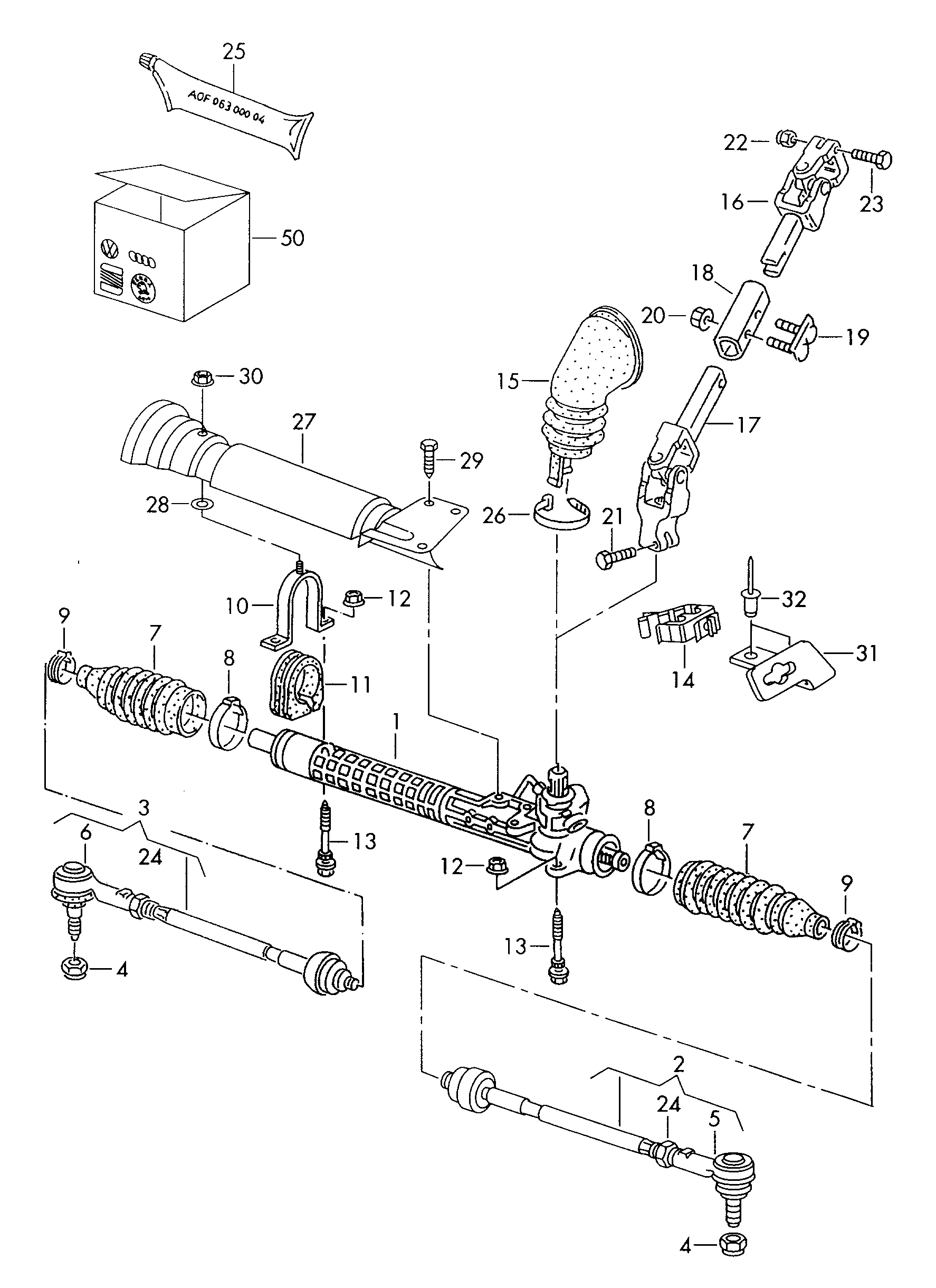 VW 1H0 422 803 B - Tie Rod parts5.com