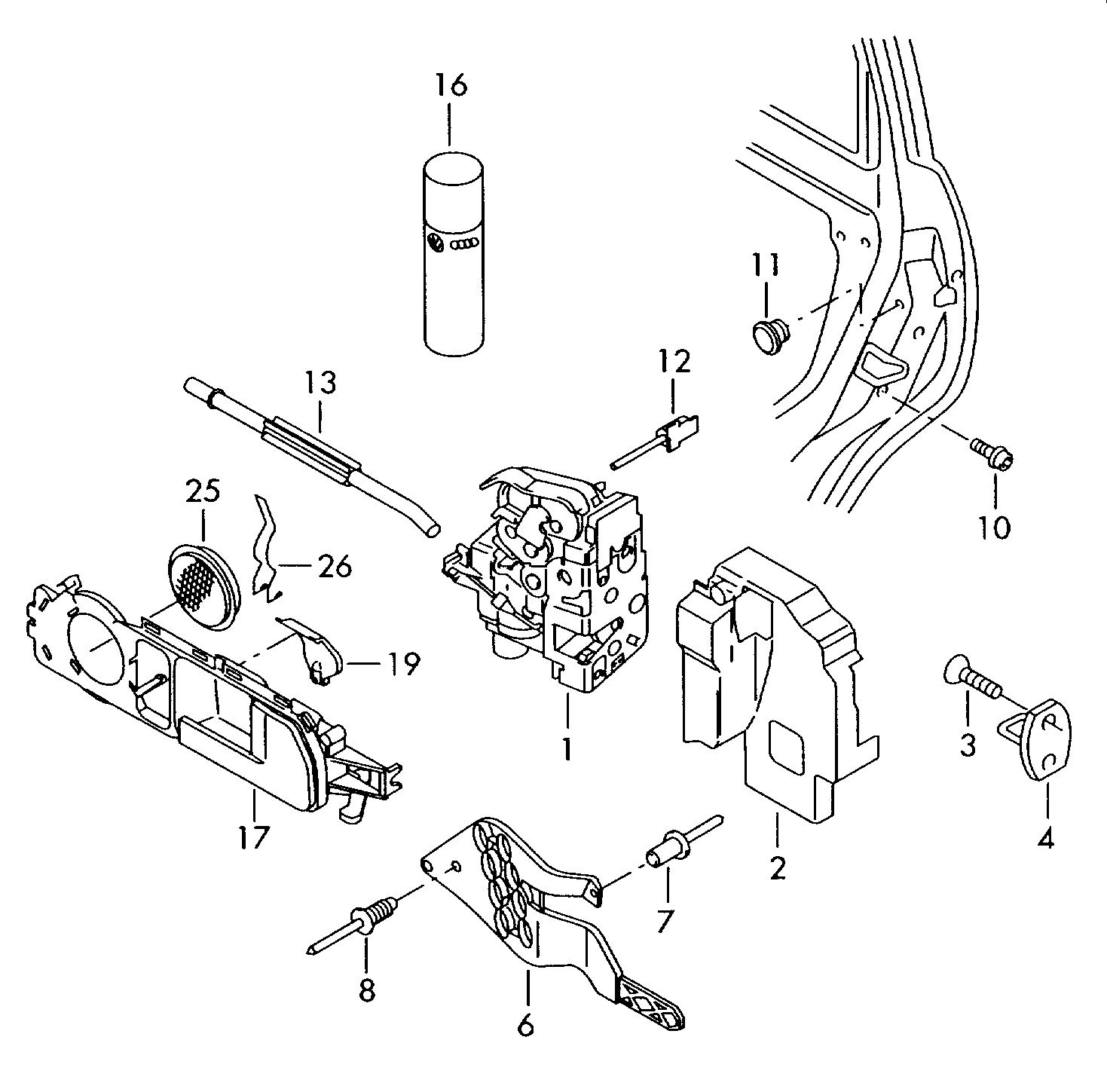 AUDI 3D1837015AP - Замок двери parts5.com