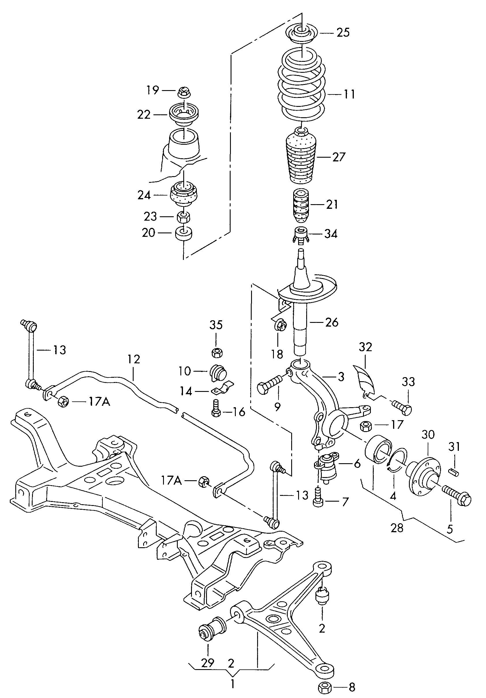 VW 7M3 411 317D - Тяга / стойка, стабилизатор parts5.com