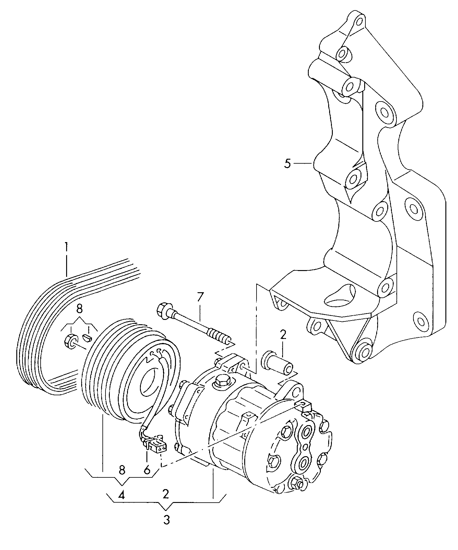 VW 7M3820803B - Compressor, air conditioning parts5.com