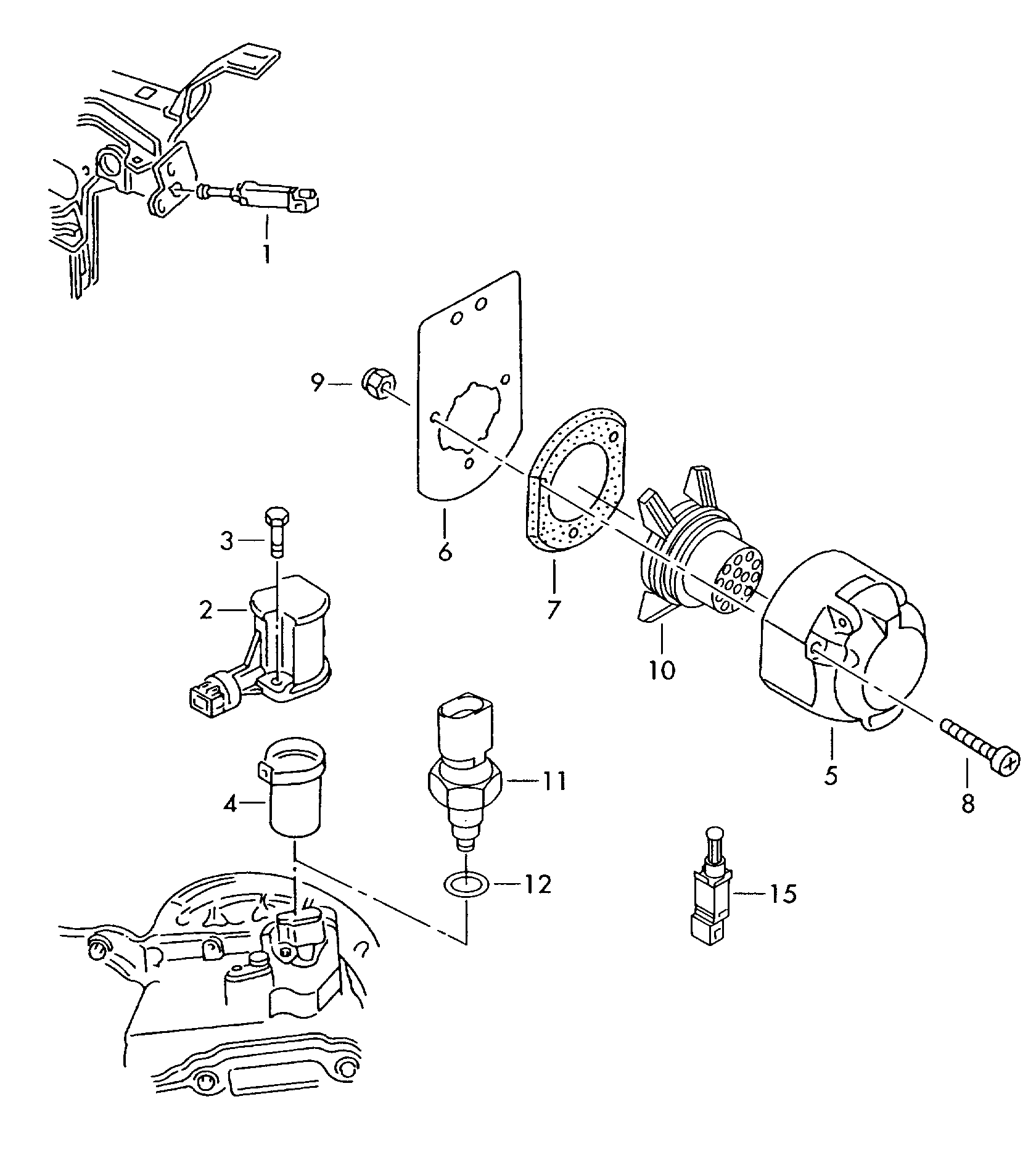 VAG 006945415A - Датчик, переключатель, фара заднего хода parts5.com