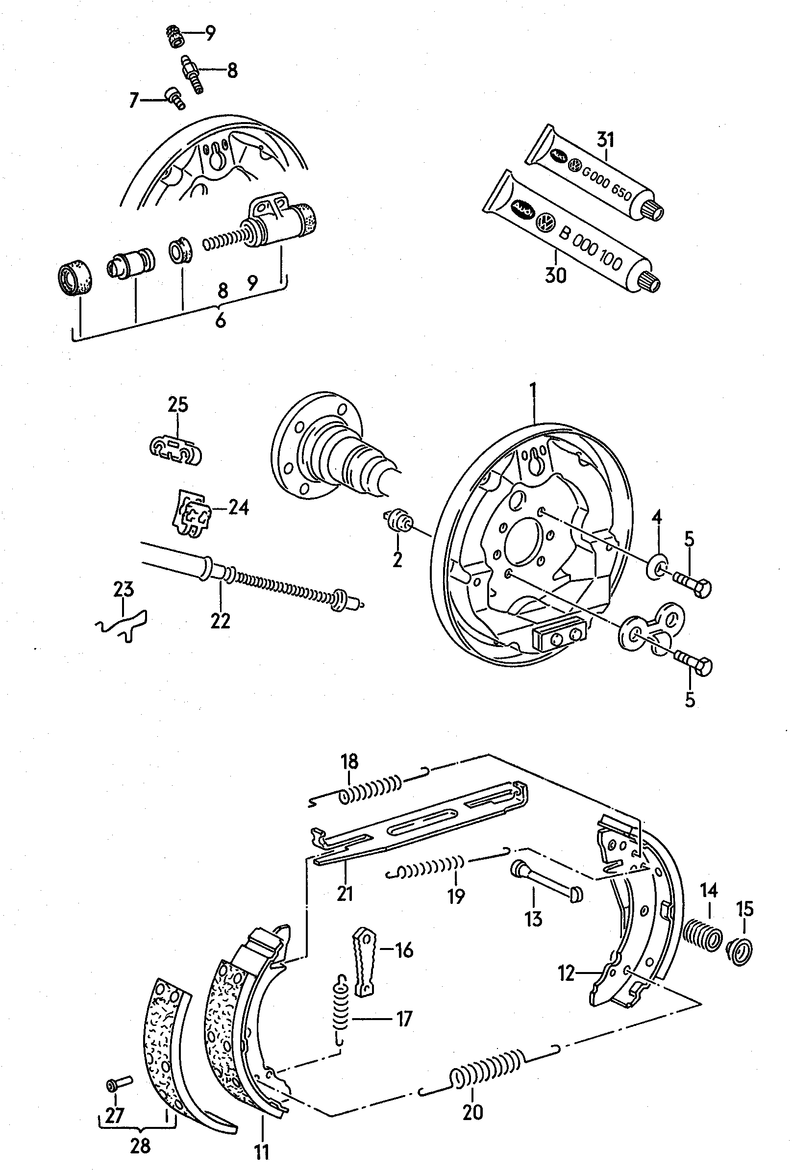 VAG 357 698 525 CX - Комплект тормозных колодок, барабанные parts5.com