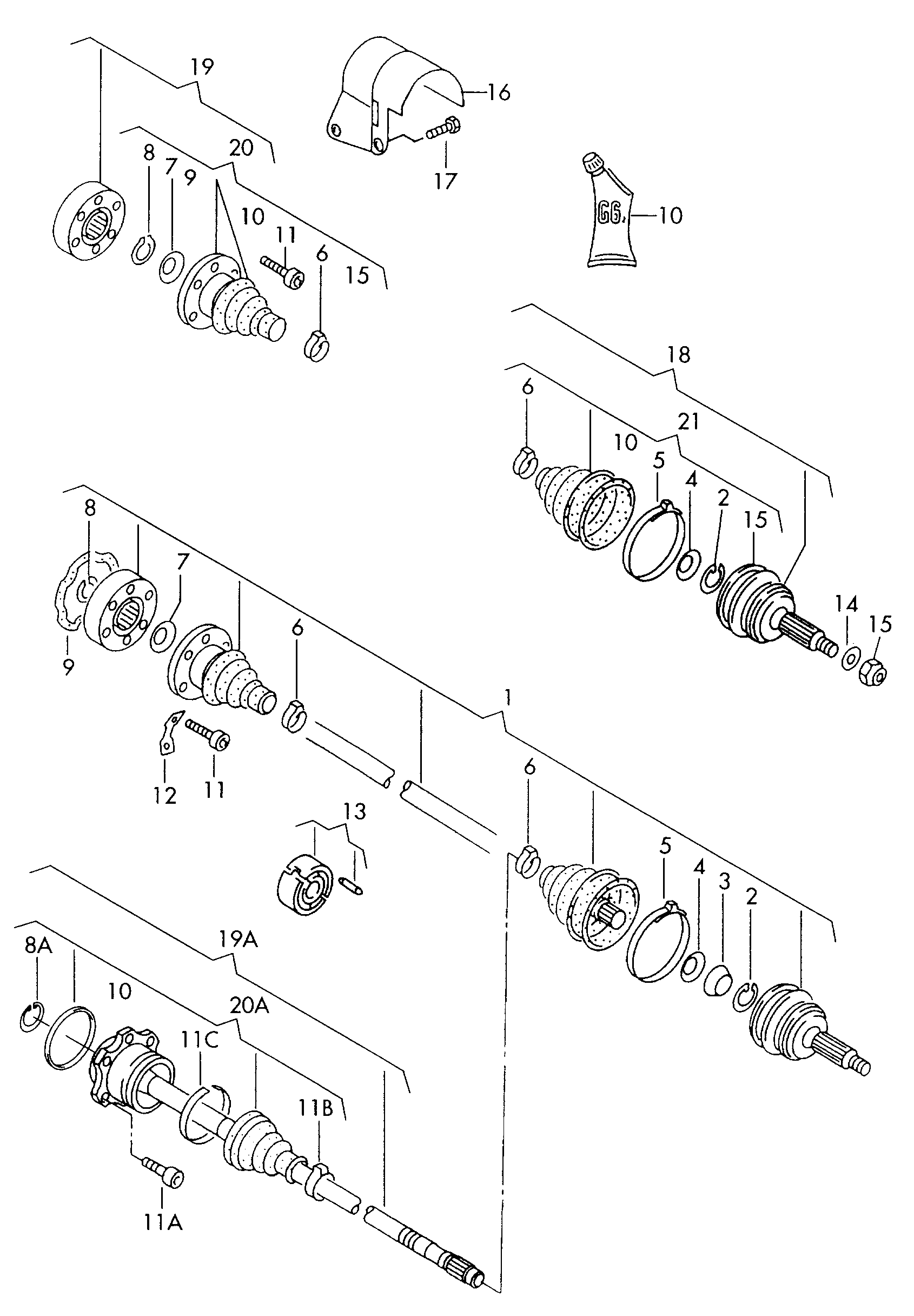 VAG 357498099 X - Шарнирный комплект, ШРУС, приводной вал parts5.com