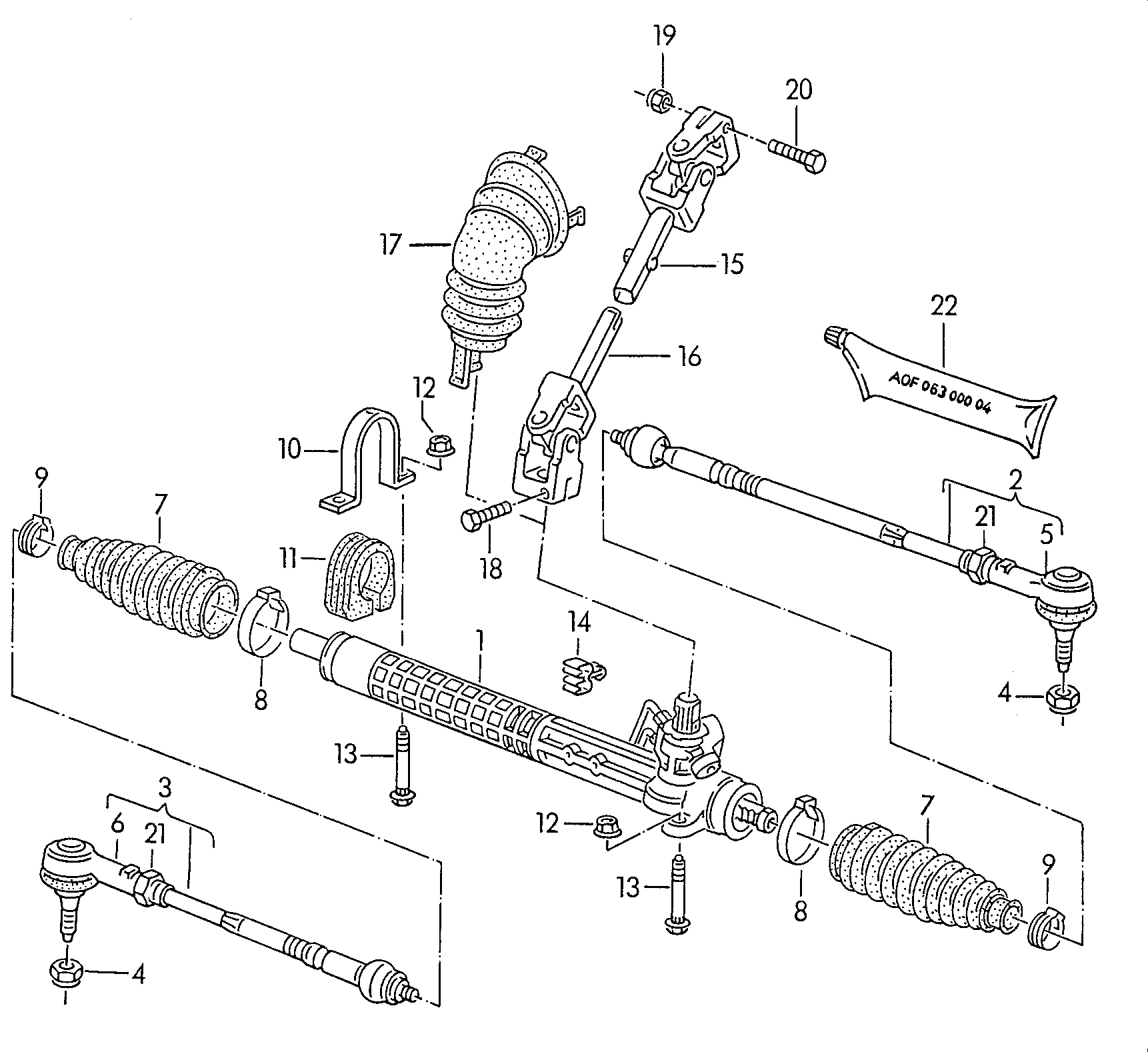 VAG 357422803A - Поперечная рулевая тяга parts5.com