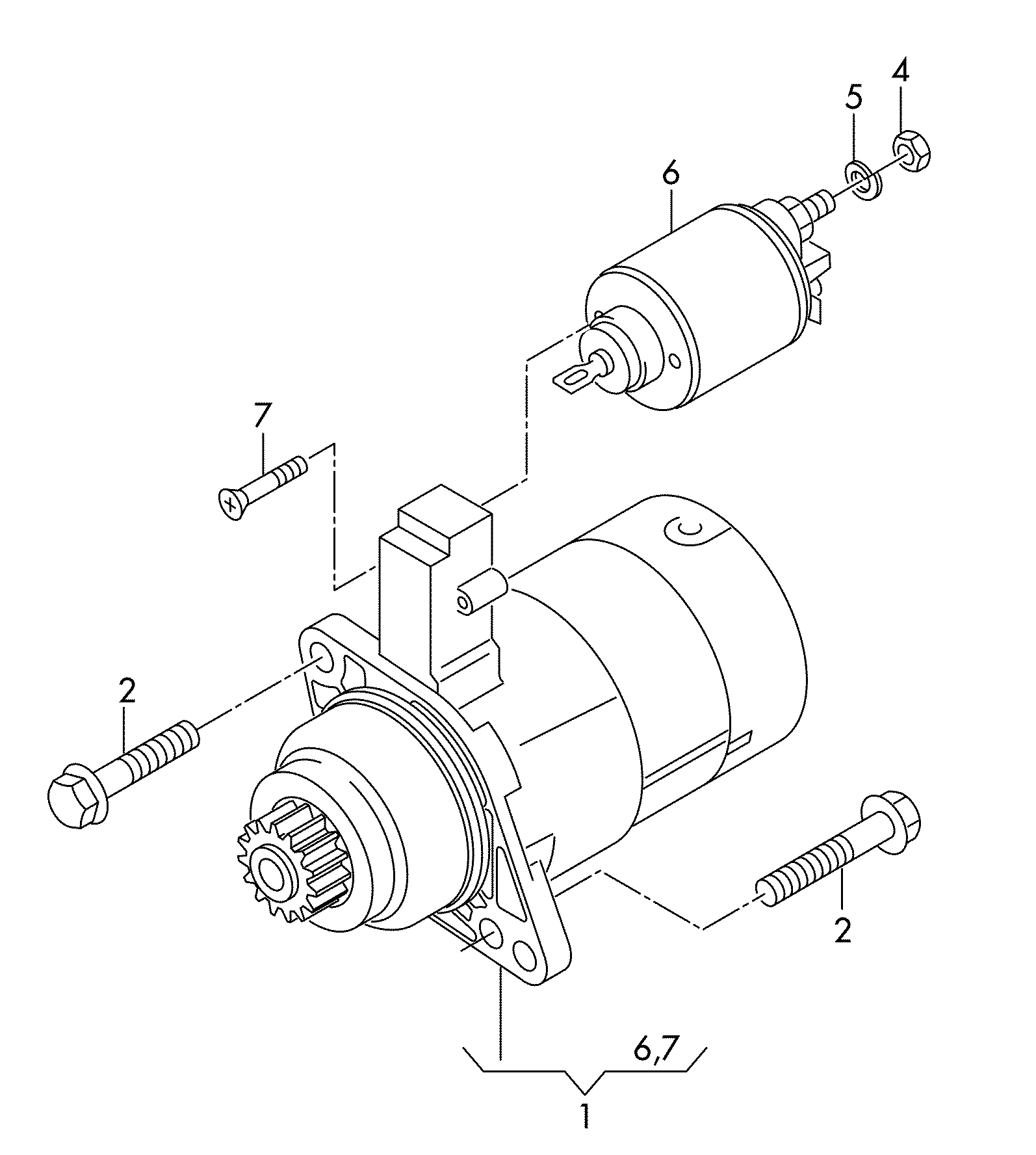 VAG 02Z 911 023P - Motor de arranque parts5.com