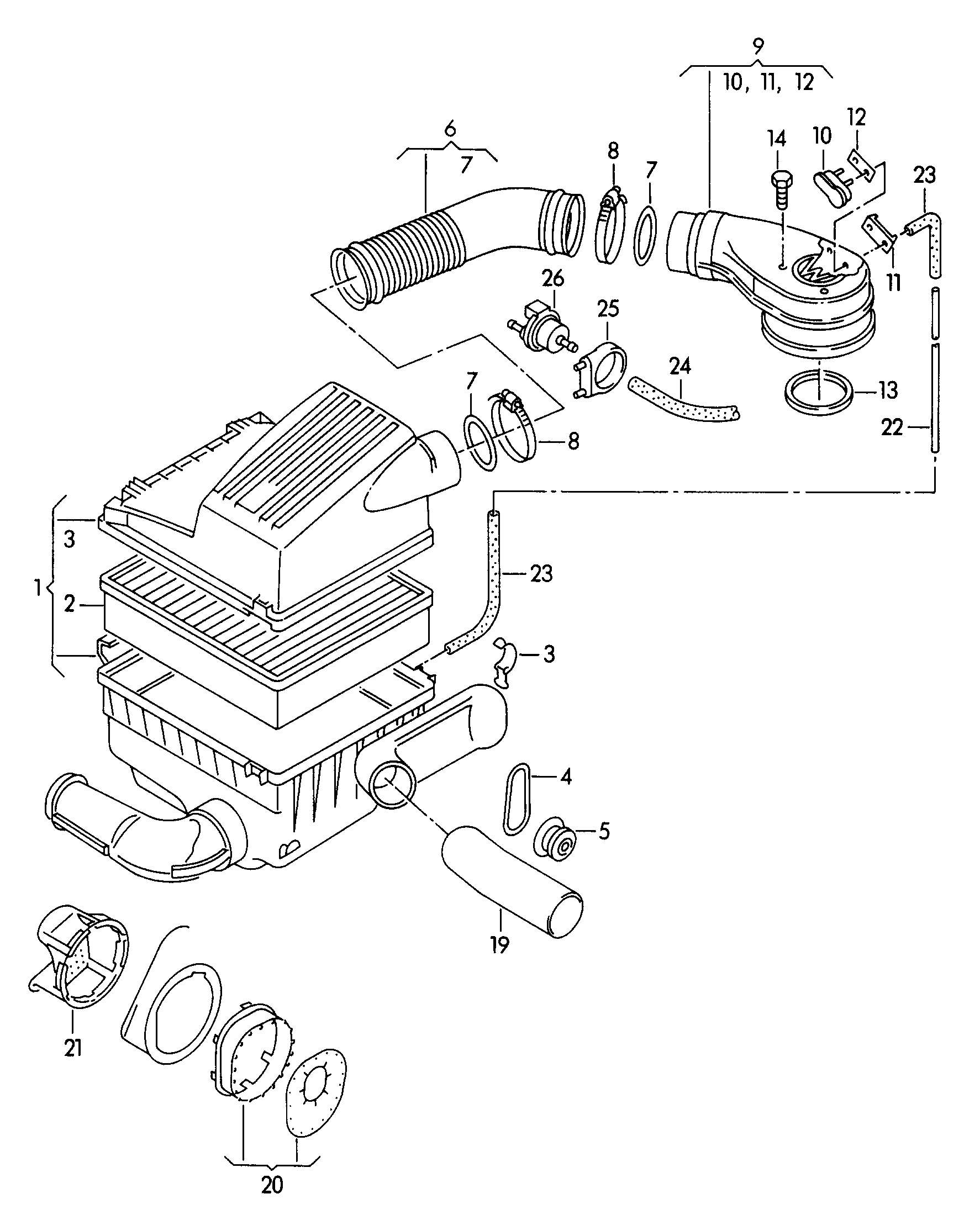 VAG 1H0 129 620 - Воздушный фильтр parts5.com