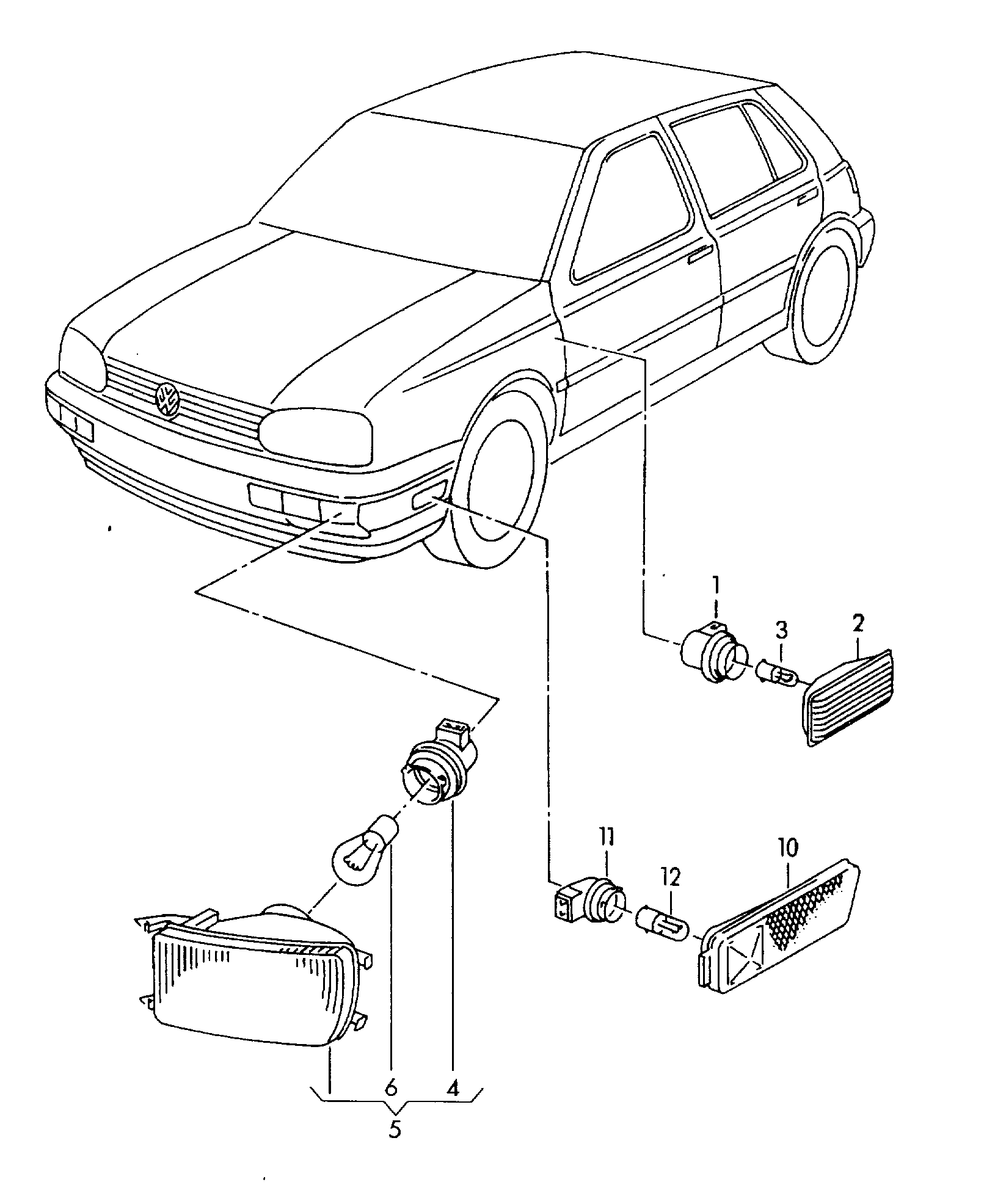 VW 1H0 949 101A - Фонарь указателя поворота parts5.com