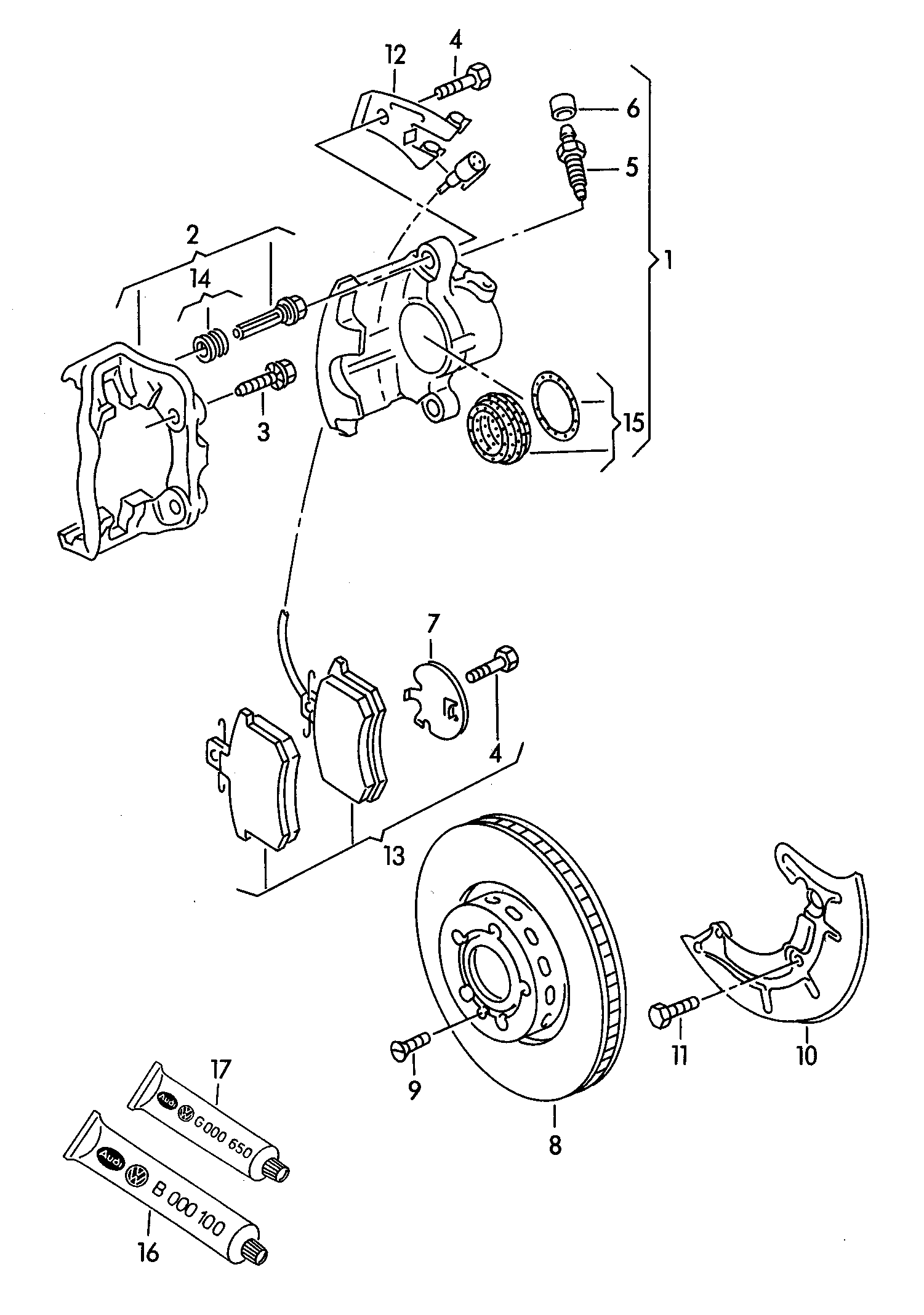 VAG 357 698 151 C - Тормозные колодки, дисковые, комплект parts5.com