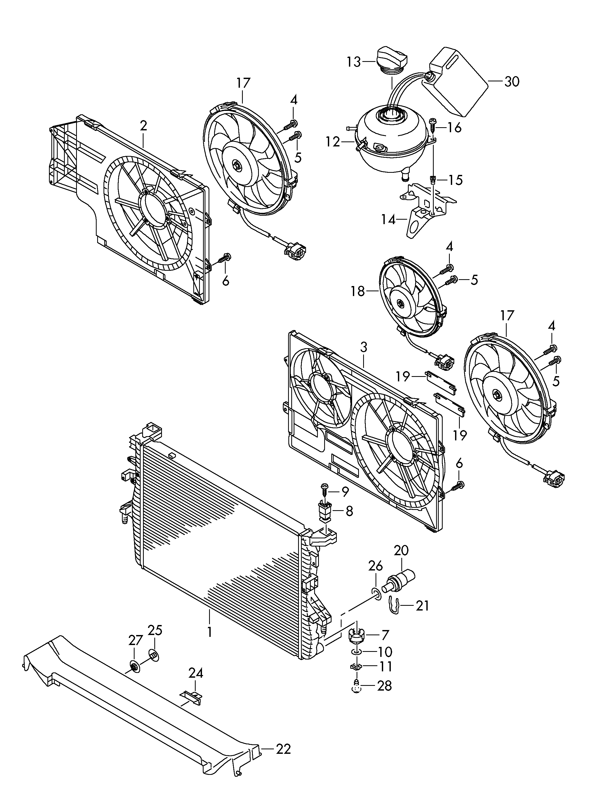 VW 7H0121409A - Супорт радиатора, передняя планка parts5.com